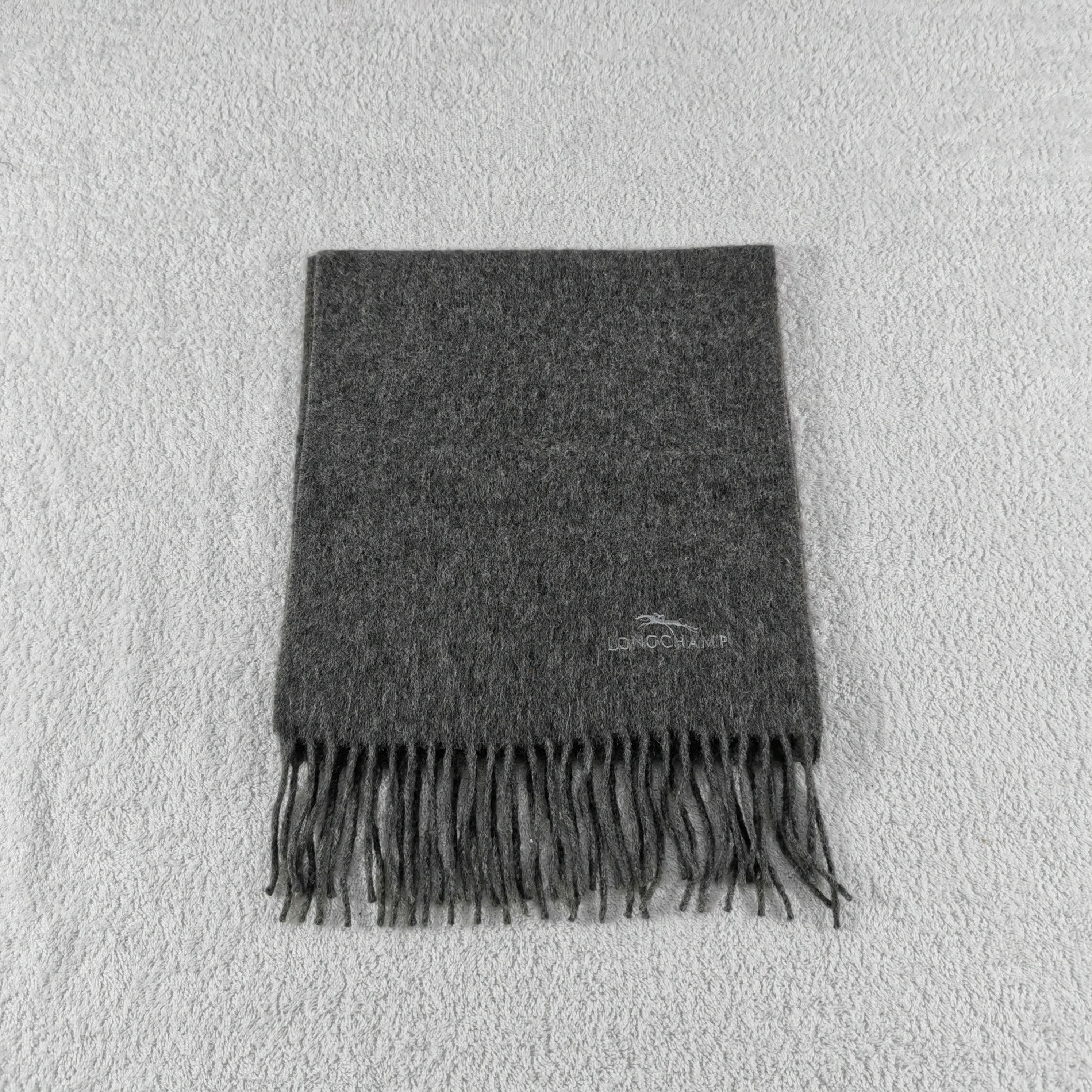 Longchamp Vintage Longchamp Scarf Fringe Muffler Winter Wool Scarves Size ONE SIZE - 2 Thumbnail