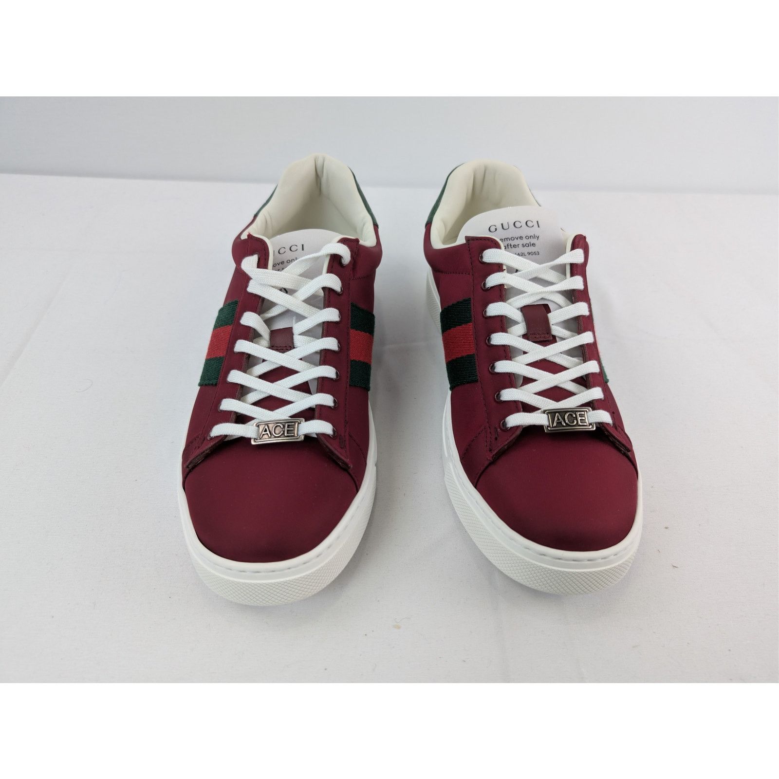 Gucci o1rshd1 Ace leather-trimmed sneakers in Red Size US 9.5 / EU 42-43 - 10 Thumbnail
