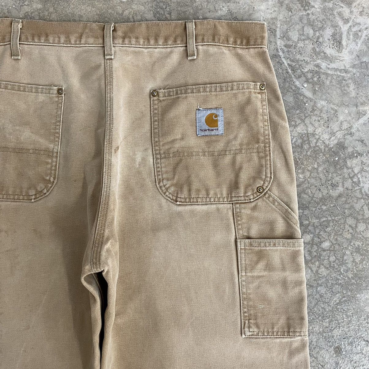 Carhartt Vintage Carhartt Double Knee Faded Tan Carpenter Pants Size US 35 - 21 Thumbnail