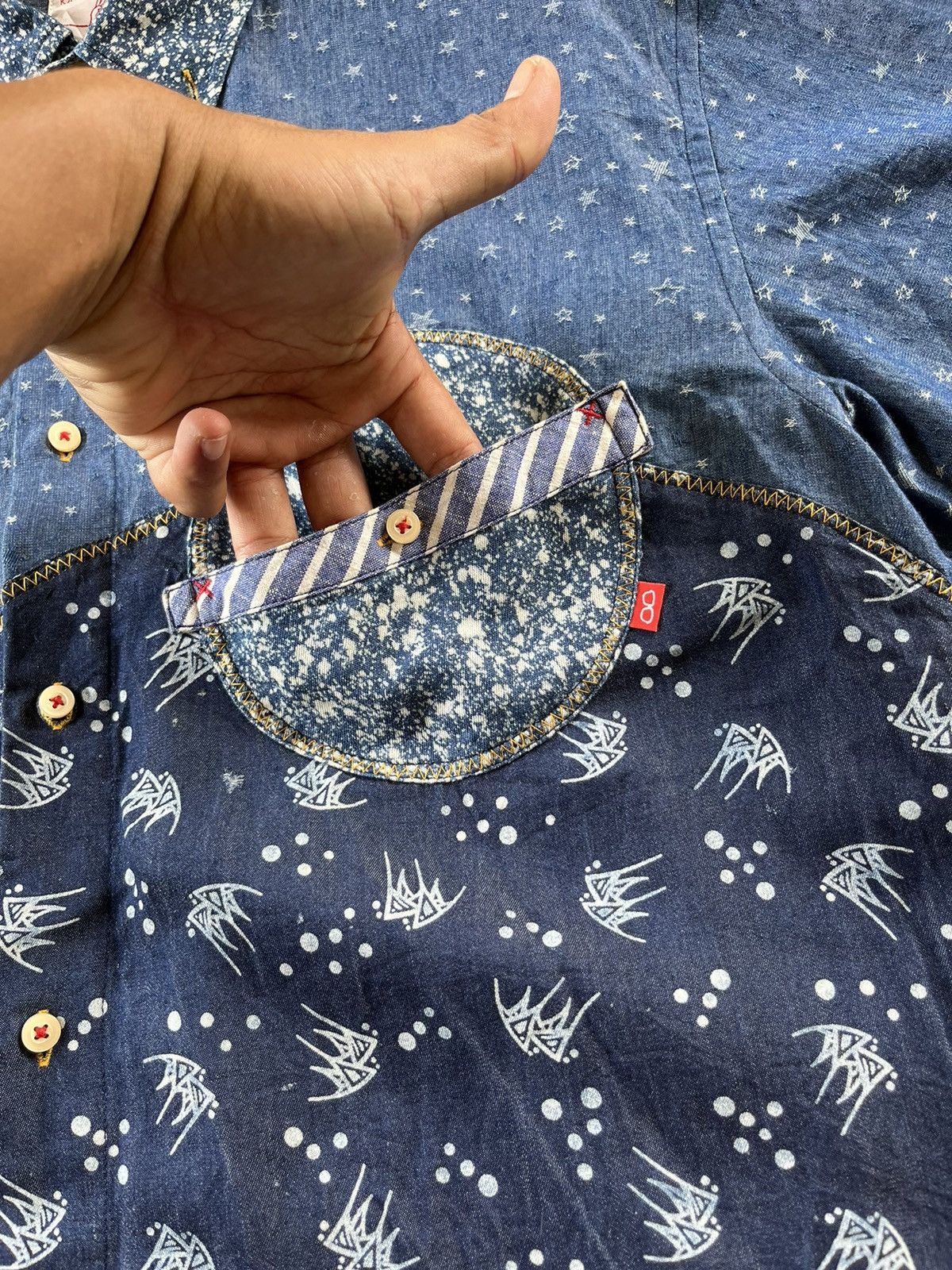 Japanese Brand × Vintage RARE Kawatani Kapital Patchwork Inspired Button Up Shirts Size US XXL / EU 58 / 5 - 4 Thumbnail