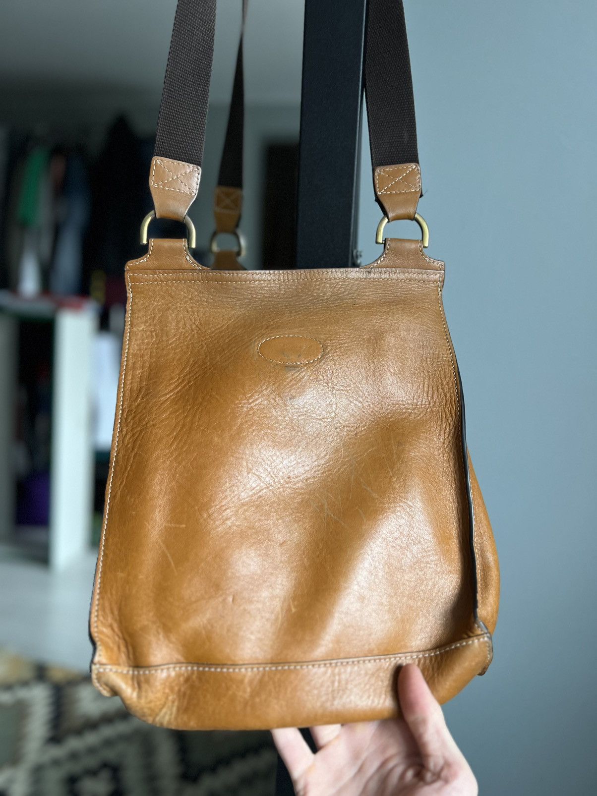 Mulberry Mulberry Genuine Antony Oak Tan Leather Cross Body Handbag Size ONE SIZE - 9 Thumbnail