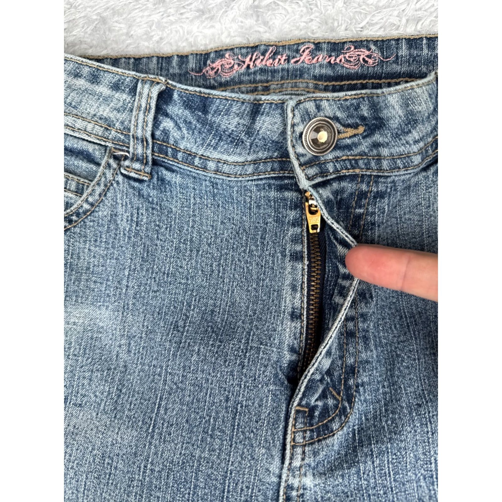 Vintage Kikit Jeans Womens 8 Blue Denim Bootcut Mid Rise Cotton Blend 28x31 Jeans Bootcut Womens 8 Blue Denim Distressed Stretch Size 30" / US 8 / IT 44 - 5 Thumbnail