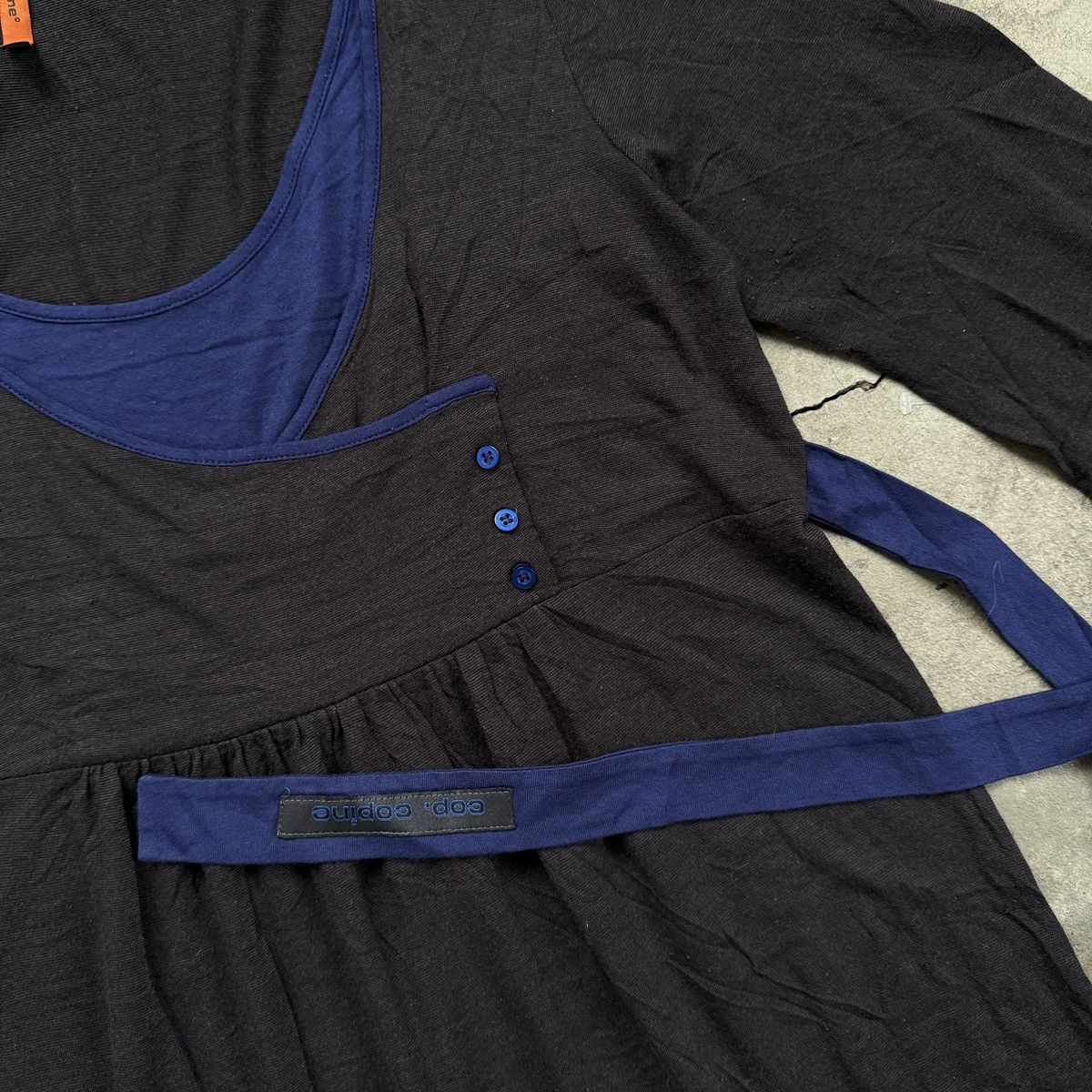 Cop Copine × Vintage Cop Copine Viscose Brown and blue dress with ribbon tie Size L / US 10 / IT 46 - 4 Thumbnail