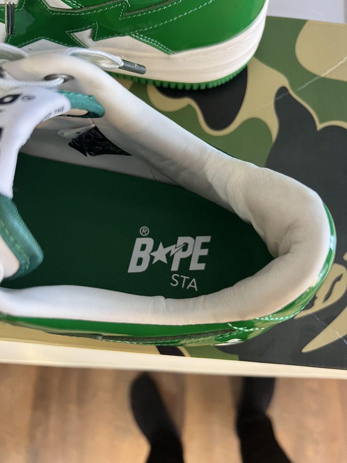 Bape Bapesta patent leather green Size US 9.5 / EU 42-43 - 7 Thumbnail
