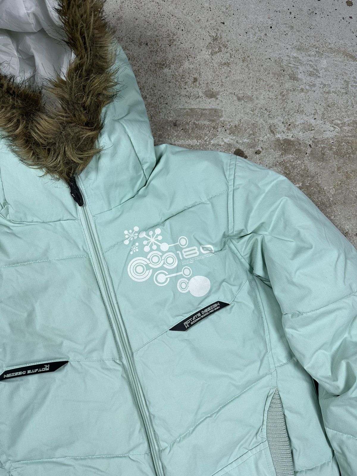 If Six Was Nine × Japanese Brand × Le Grande Bleu (L.G.B.) Vintage Y2K Faux Fur Bomber Mint Jacket Hooded Utility Size US S / EU 44-46 / 1 - 7 Thumbnail