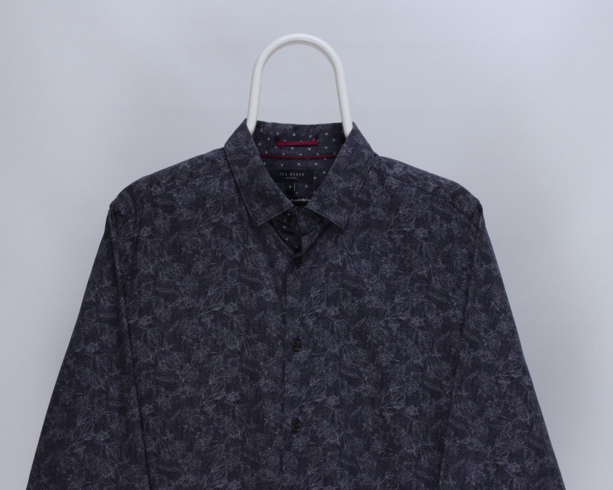 Designer × Ted Baker TED BAKER Marais Floral Geo Printed Long Sleeve Button Shirt Size US M / EU 48-50 / 2 - 3 Thumbnail