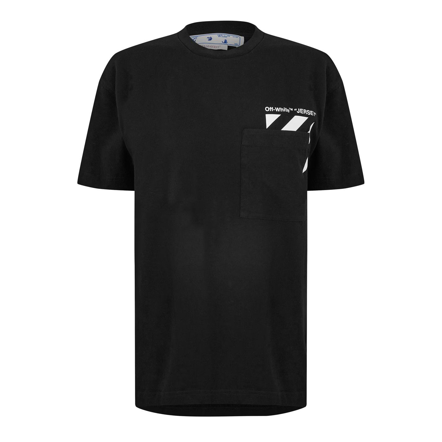 Off-White o1g2r1mq1224 Logo Print Pocket T Shirt in Black Size XS / US 0-2 / IT 36-38 - 1 Thumbnail