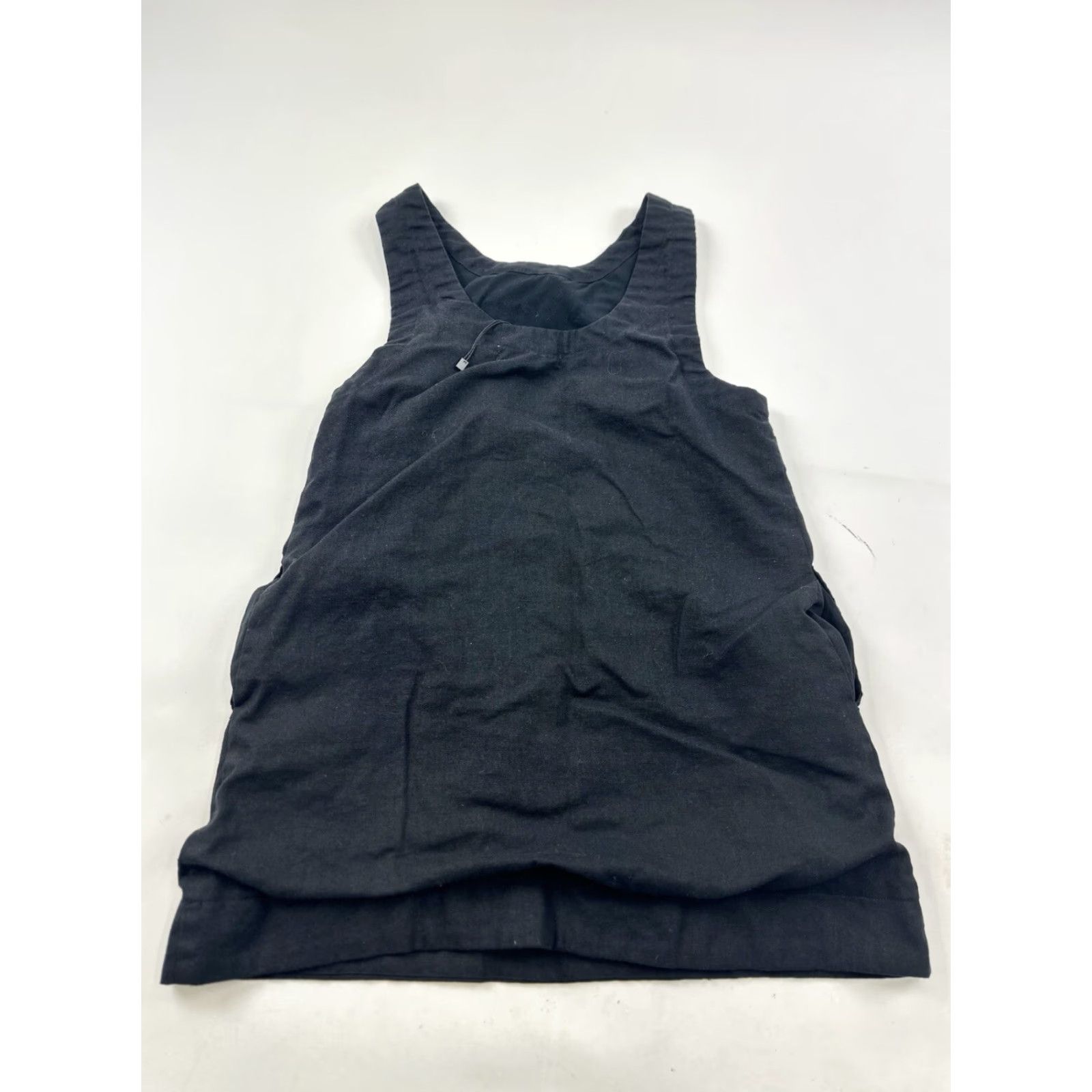 Vintage Stitch & Feather Dress Women’s M Medium Sleeveless Pocket Knee-Length Shift Black Ruffle Party Cocktail Linen Viscose Size M / US 6-8 / IT 42-44 - 2 Thumbnail