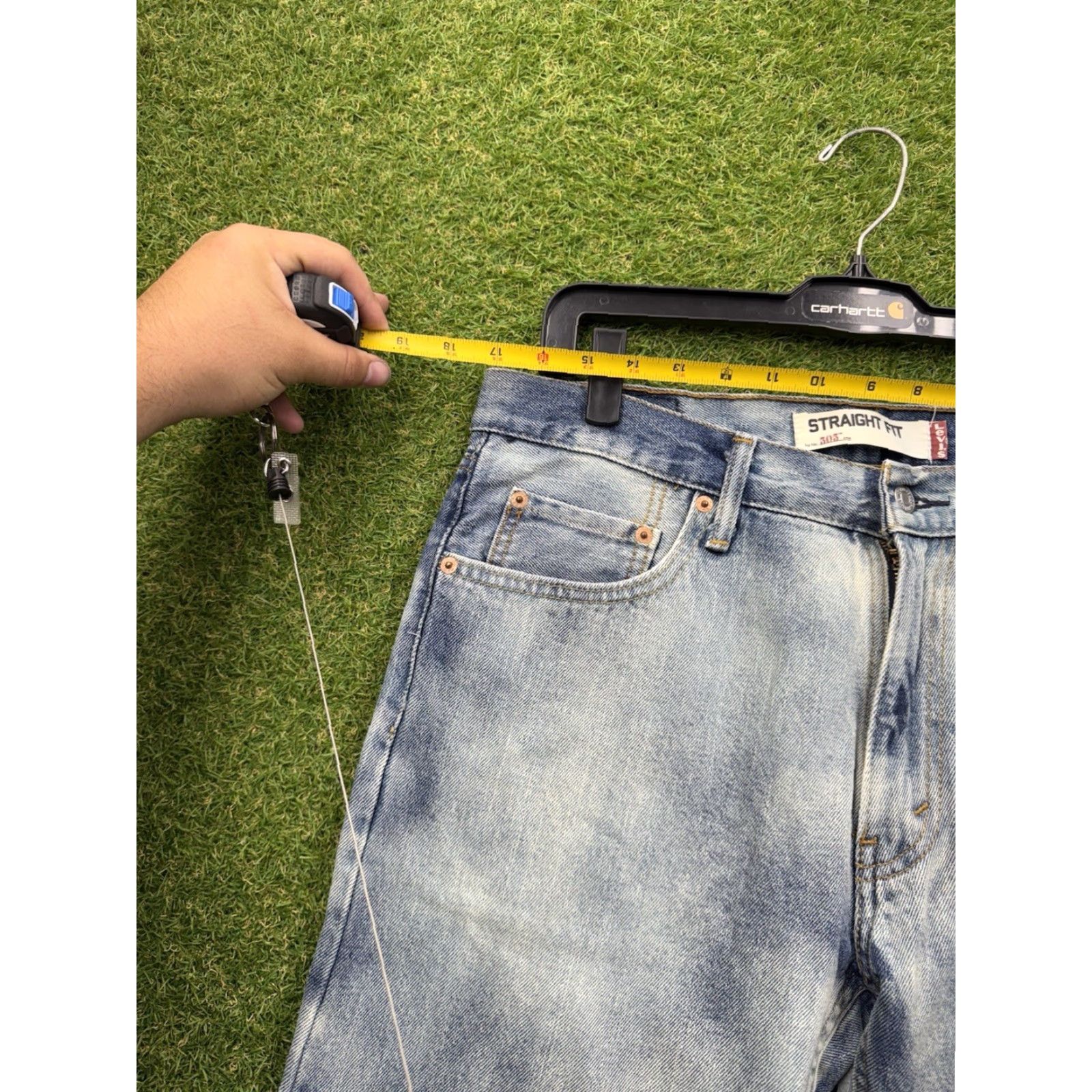 Levi's VINTAGE Levi's 505 Jeans Mens 34x32 Regular Fit Acid Wash Denim Straight Casual Retro Size US 34 / EU 50 - 3 Thumbnail