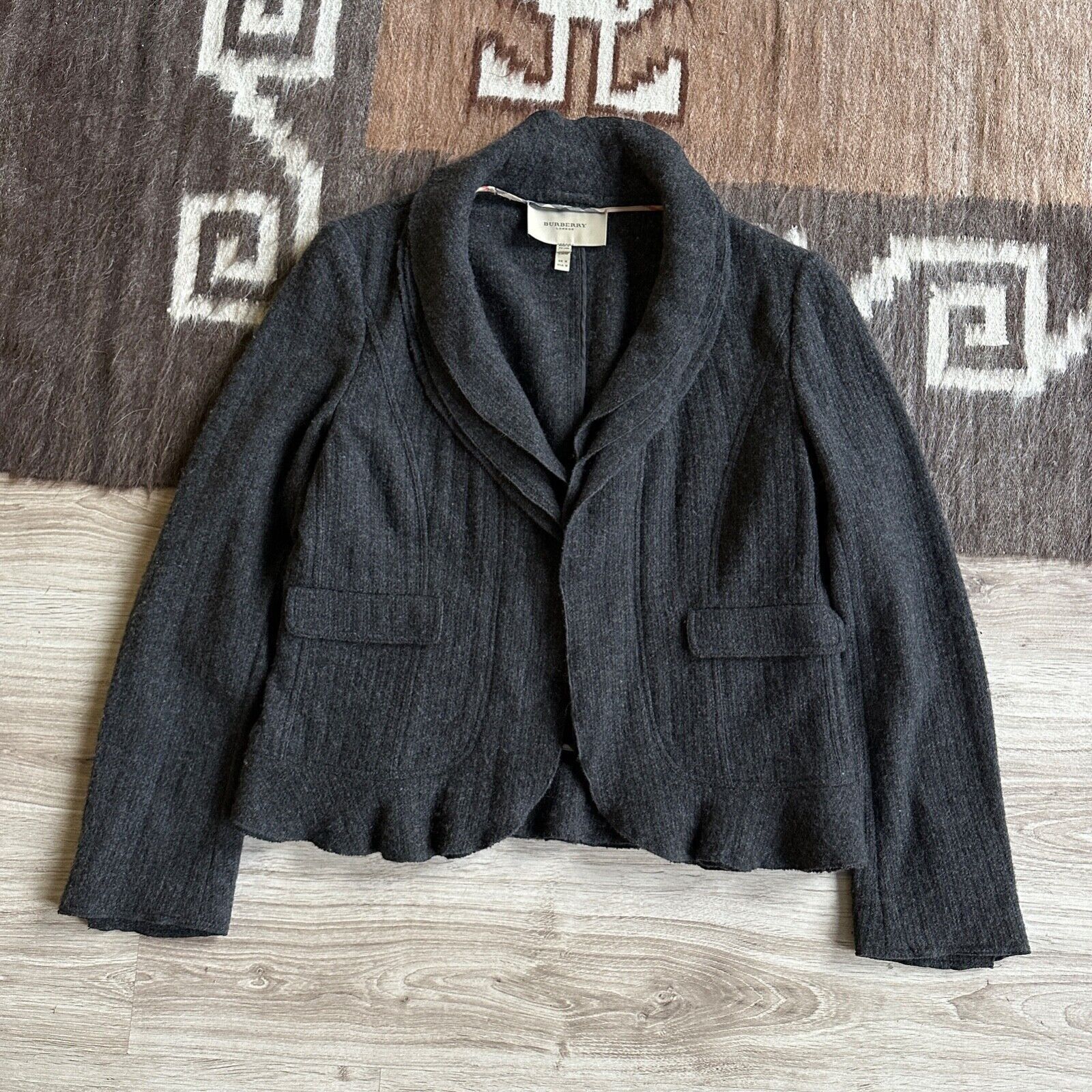 Burberry Burberry Slim Fit Wool Cashmere Grey Blazer Jacket 8372AC Size XL / US 12-14 / IT 48-50 - 1 Thumbnail