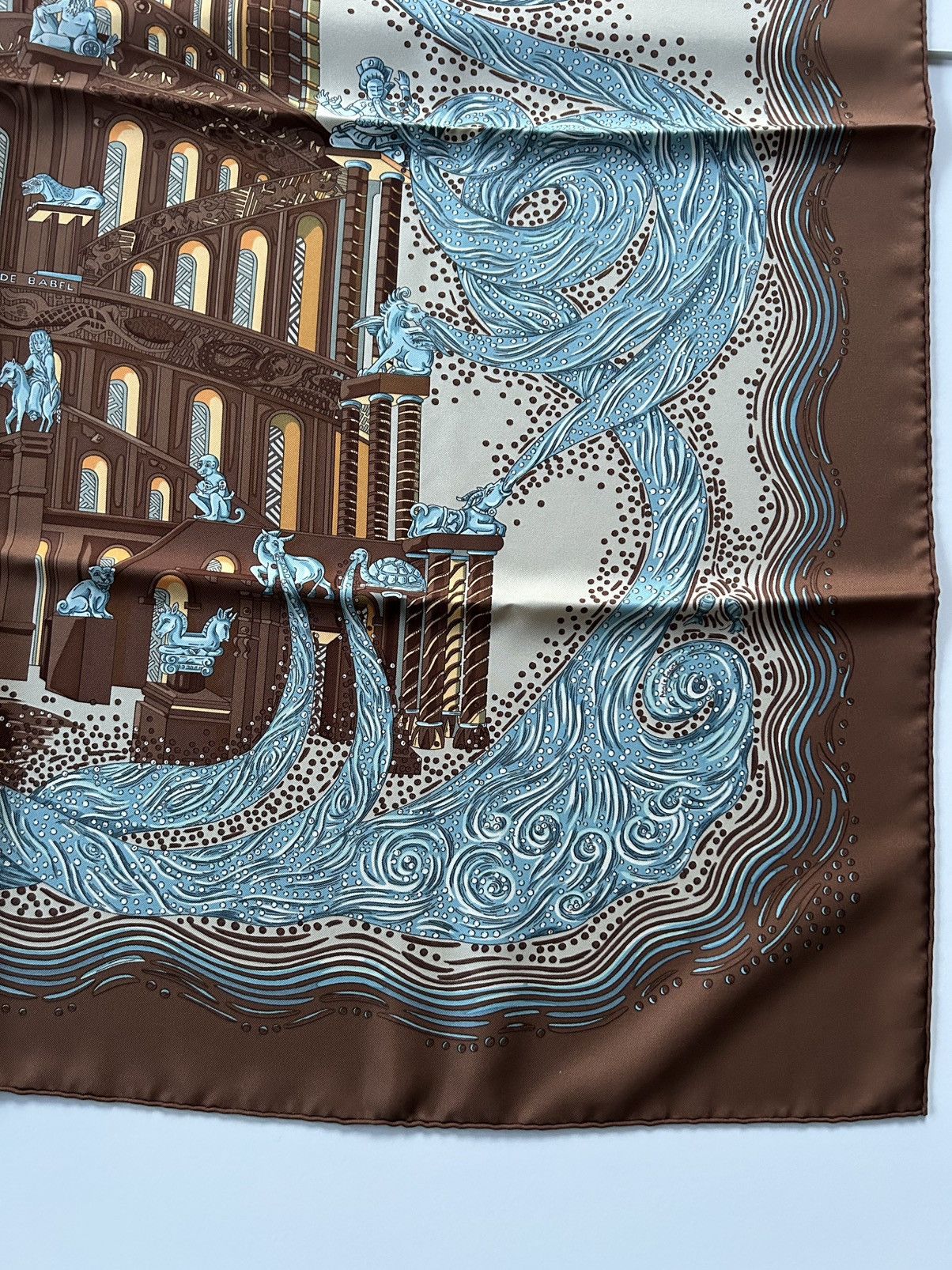 Hermes Hermès Silk 90x90 Archive 2001 Les Rivieres De Babel Scarf Size ONE SIZE - 9 Thumbnail