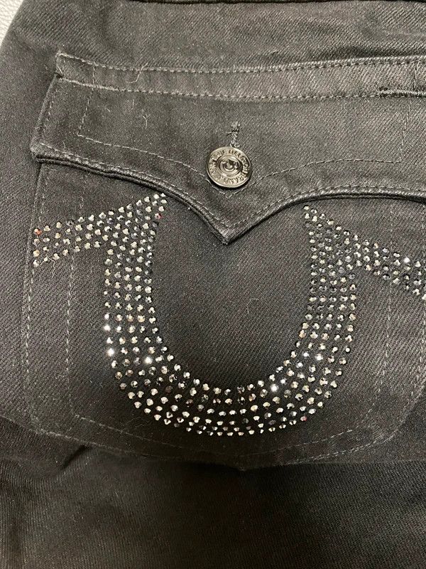 True Religion True Religion Black Rhinestone Jeans Size US 30 / EU 46 - 3 Thumbnail