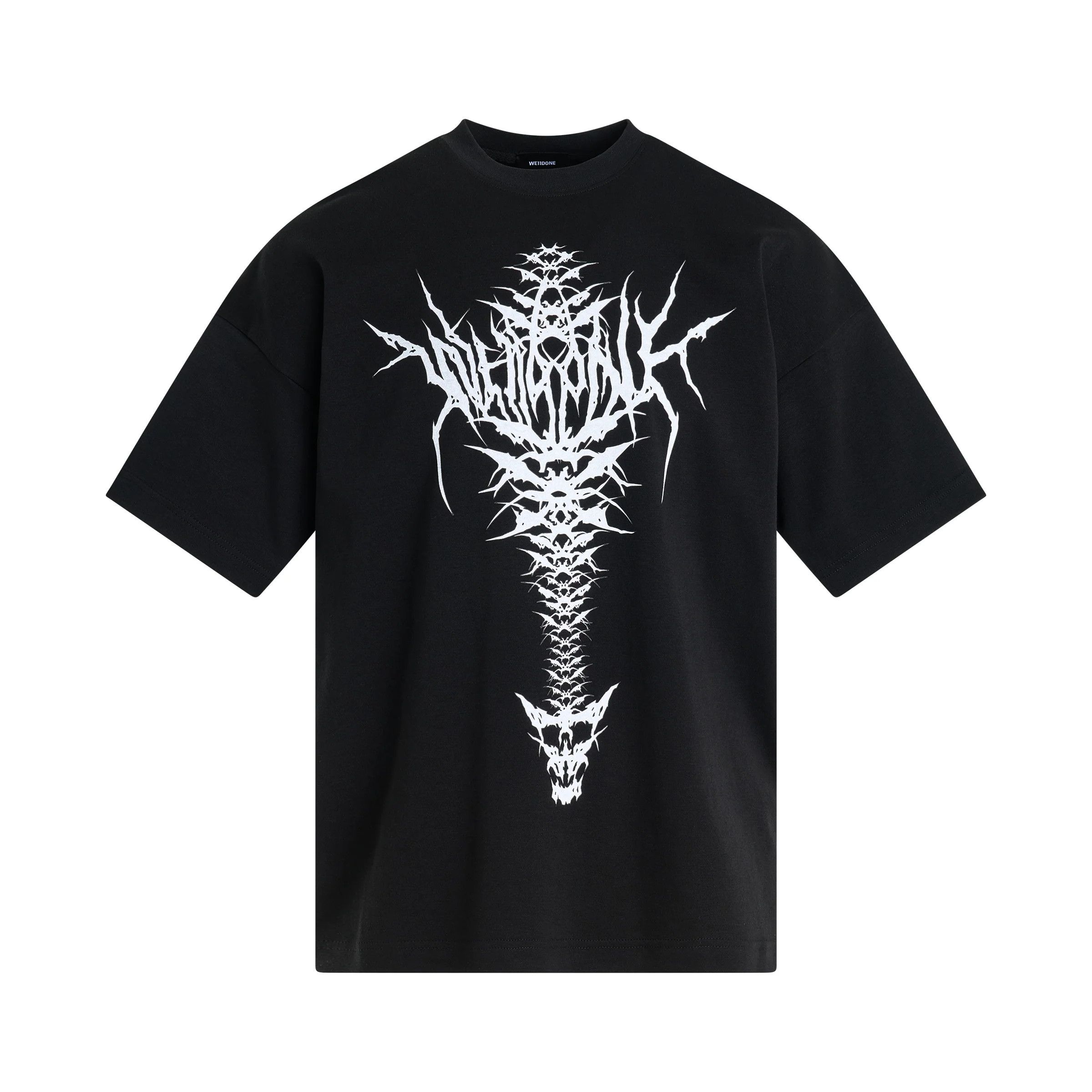 WE11DONE o1mris0824 Skull Print T-Shirt in Black Size US M / EU 48-50 / 2 - 1 Thumbnail