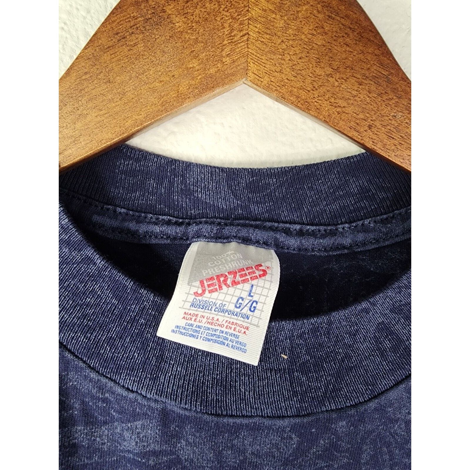 Jerzees Vintage Lake Tahoe Shirt AOP All Over Animal Blue Tee 90s L Size US L / EU 52-54 / 3 - 3 Thumbnail
