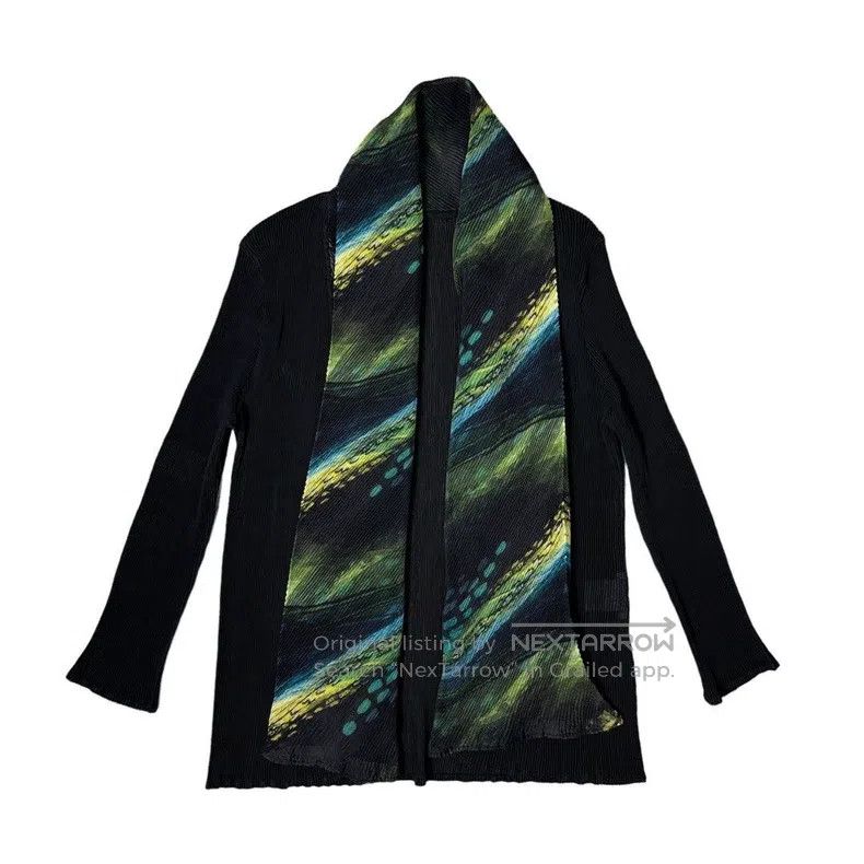 Issey Miyake Issey Miyake Vintage Black-Green Gradient Pleated Long Sle Size M / US 6-8 / IT 42-44 - 1 Thumbnail