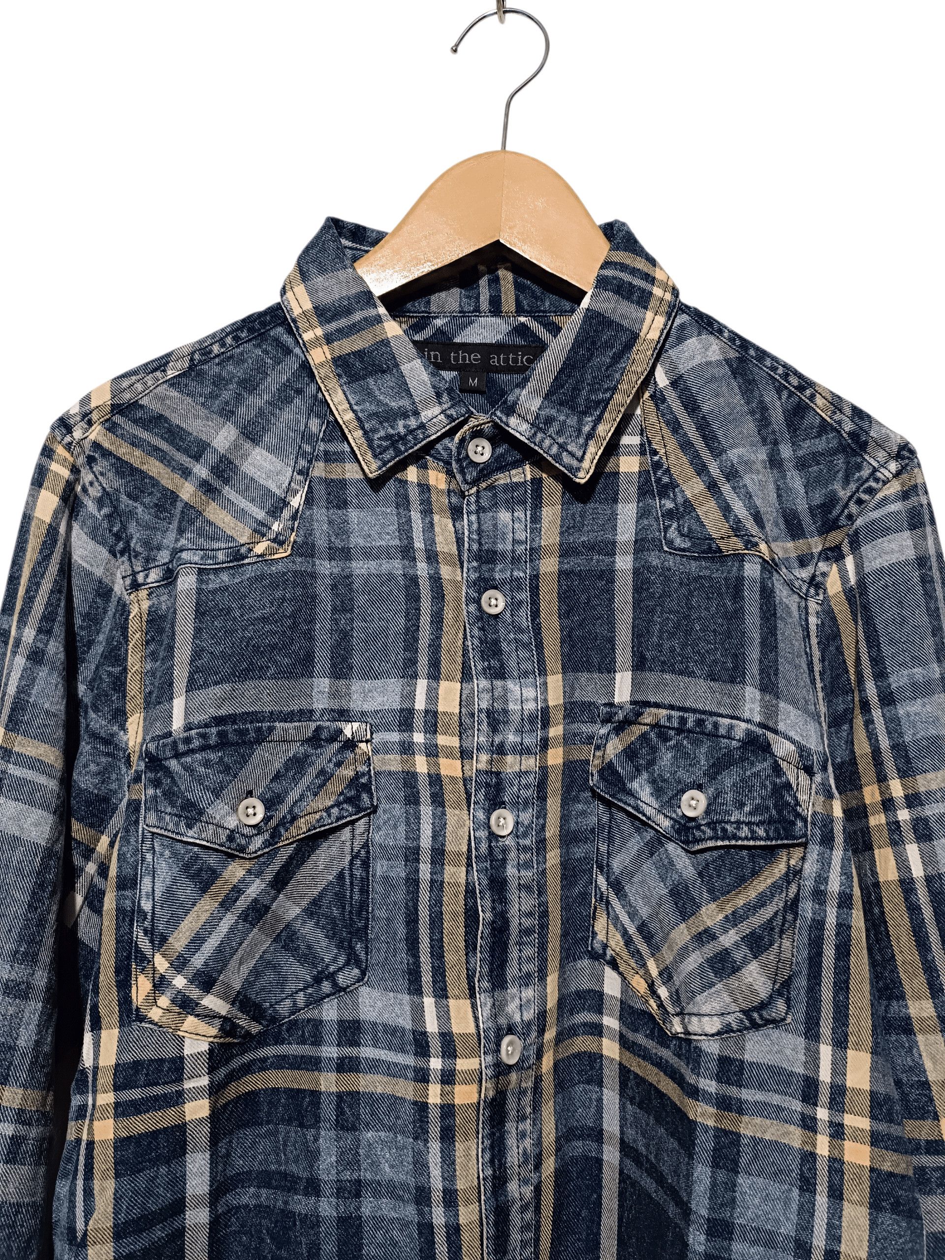 In The Attic In The Attic Check Denim Indigo Shirt Size US M / EU 48-50 / 2 - 3 Thumbnail