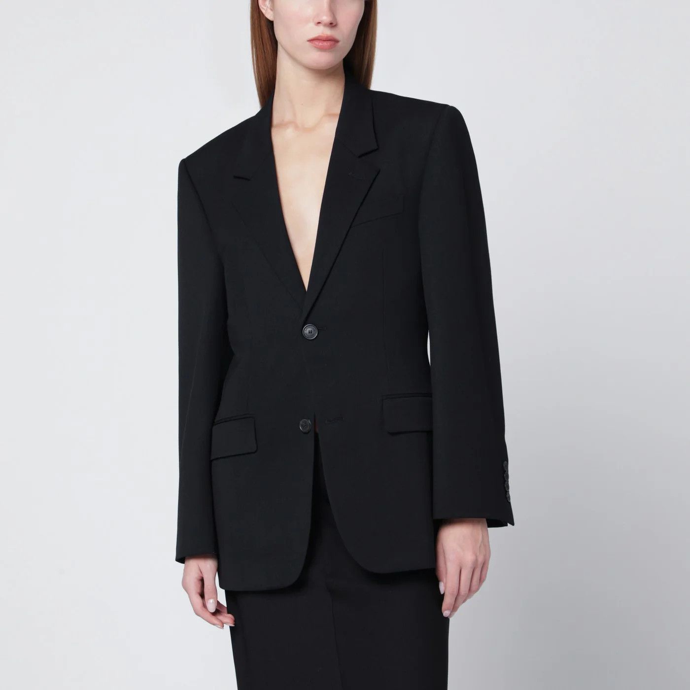 Balenciaga o1d2blof0426 Single-Breasted Wool Jacket in Black Size S / US 4 / IT 40 - 1 Thumbnail
