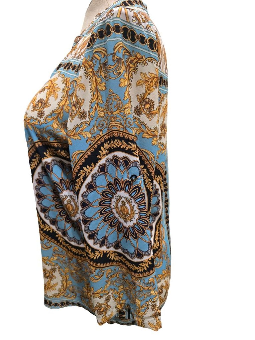 Other Women's LIOR paris Blue Gold Baroque Print Blouse M Size M / US 6-8 / IT 42-44 - 2 Thumbnail