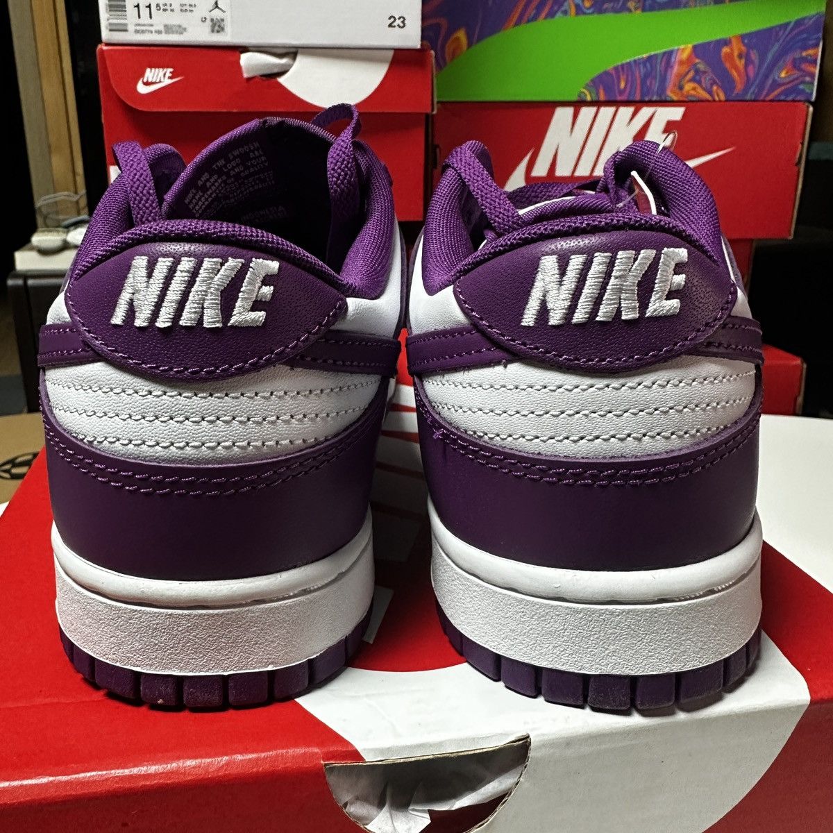 Nike **NEW** Size 10.5 US Men Nike DUNK LOW RETRO VIOTECH WHITE Size US 10.5 / EU 43-44 - 7 Thumbnail