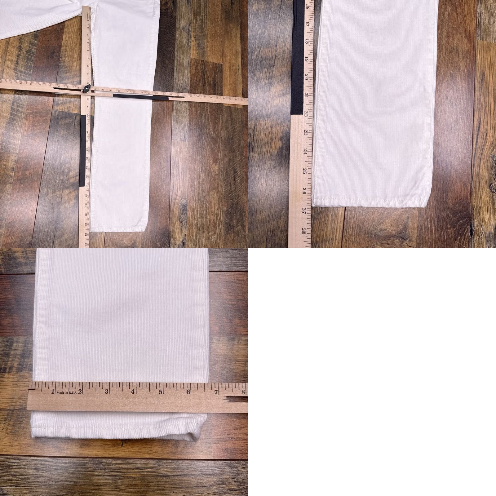 J.Crew J.CREW Pants Womens Slim Straight Corduroy 26 White Mid Rise Stretch Chino Flat Front Button Zip Size 26" / US 2 / IT 38 - 9 Thumbnail