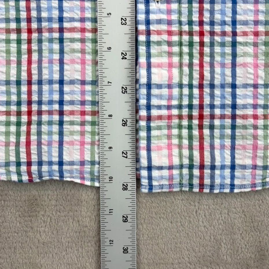 Brooks Brothers Brooks Brothers Regent Fit Shirt Tattersall Plaid Seersucker Casual Men M Multicolor Short Sleeve Button-Up Size US M / EU 48-50 / 2 - 6 Thumbnail