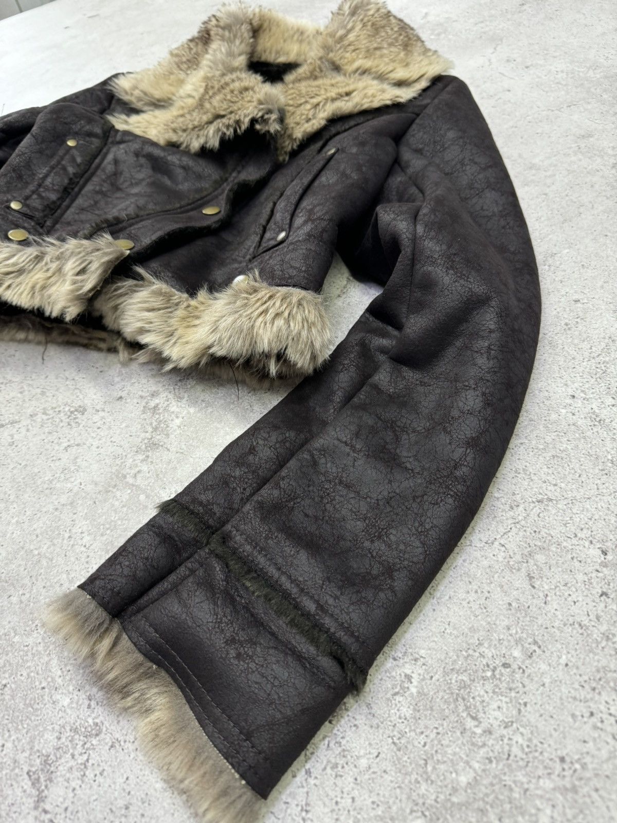 Other Vintage Cropped Faded Suede Fur Jacket Size US S / EU 44-46 / 1 - 6 Thumbnail
