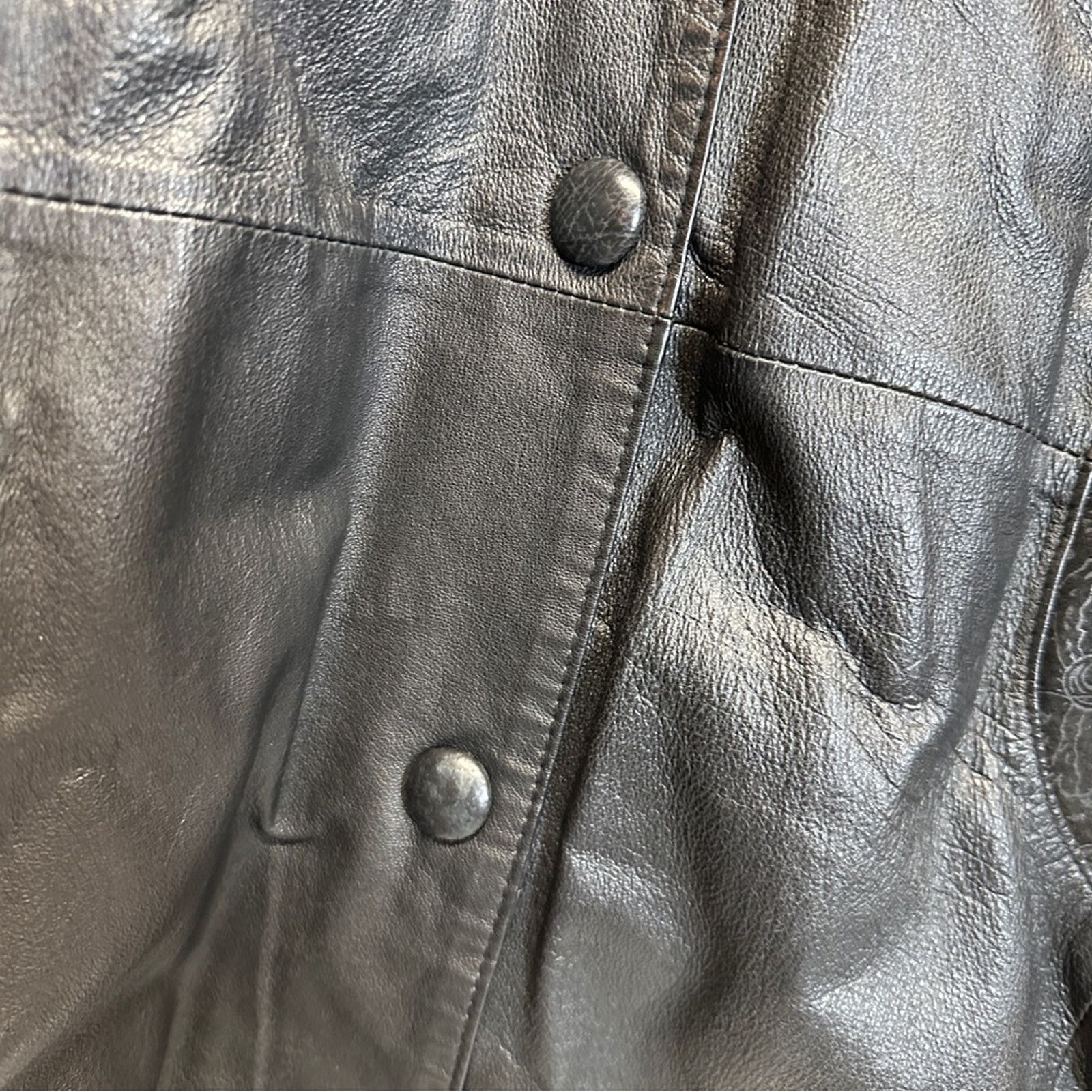 Wilsons Leather Vintage 80s Wilsons Black Leather Coat Size M Size M / US 6-8 / IT 42-44 - 10 Thumbnail
