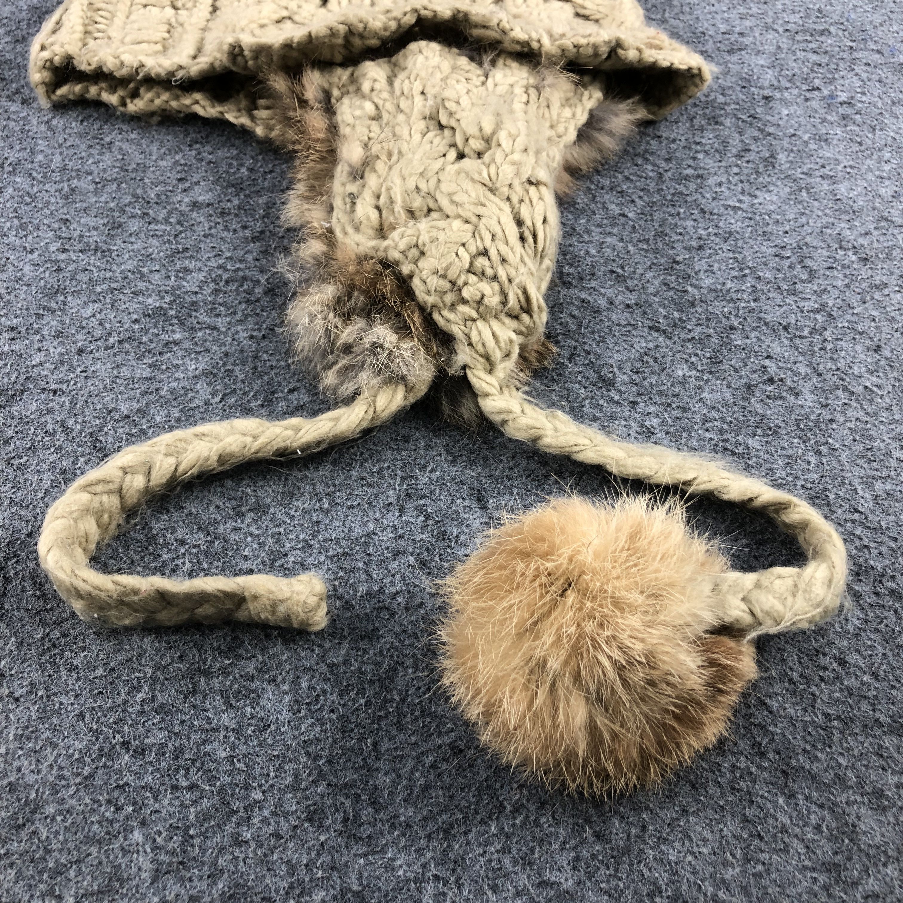 Vintage Ard A Bobble Earflap Cable Knit Beanie Snowcap Snow Hat B145 Size ONE SIZE - 3 Thumbnail