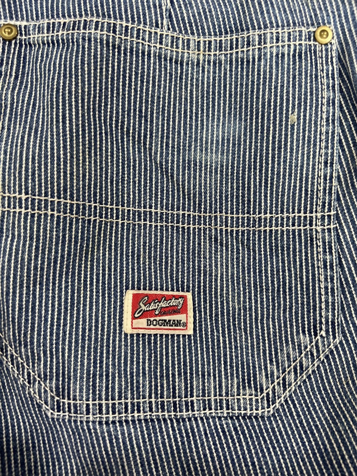 Japanese Brand 🔥Vintage Dogman Hickory Stripe Cargo Work Pant Size US 31 - 16 Thumbnail
