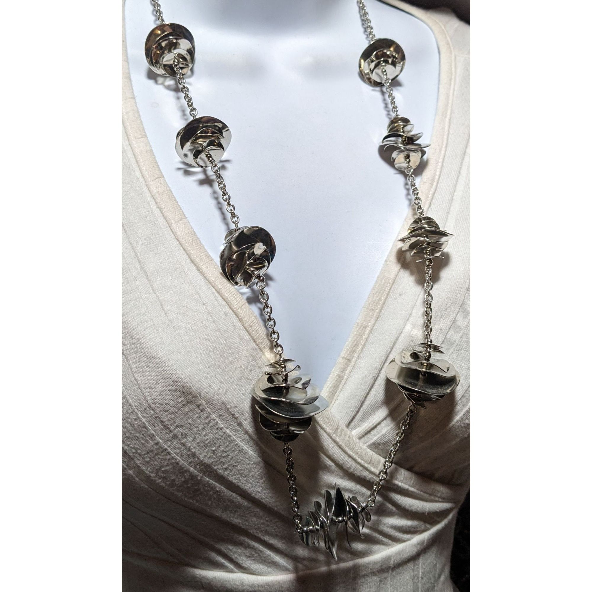 Other Abstract Silver Floral Chime Disc Necklace Size ONE SIZE - 7 Thumbnail