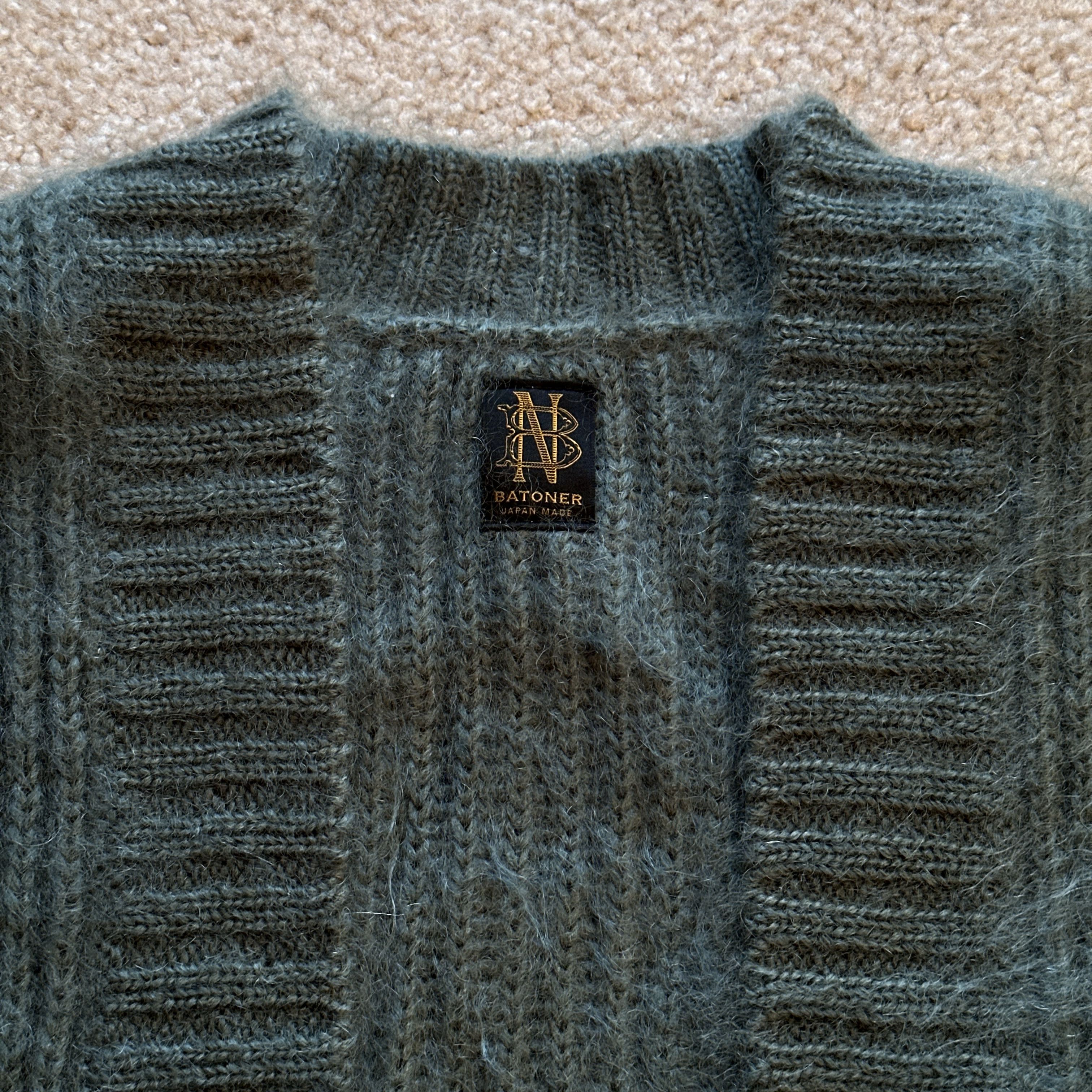 Batoner Batoner Oversized Mohair Wool Teal Green Ribbed Cardigan Size US M / EU 48-50 / 2 - 7 Thumbnail