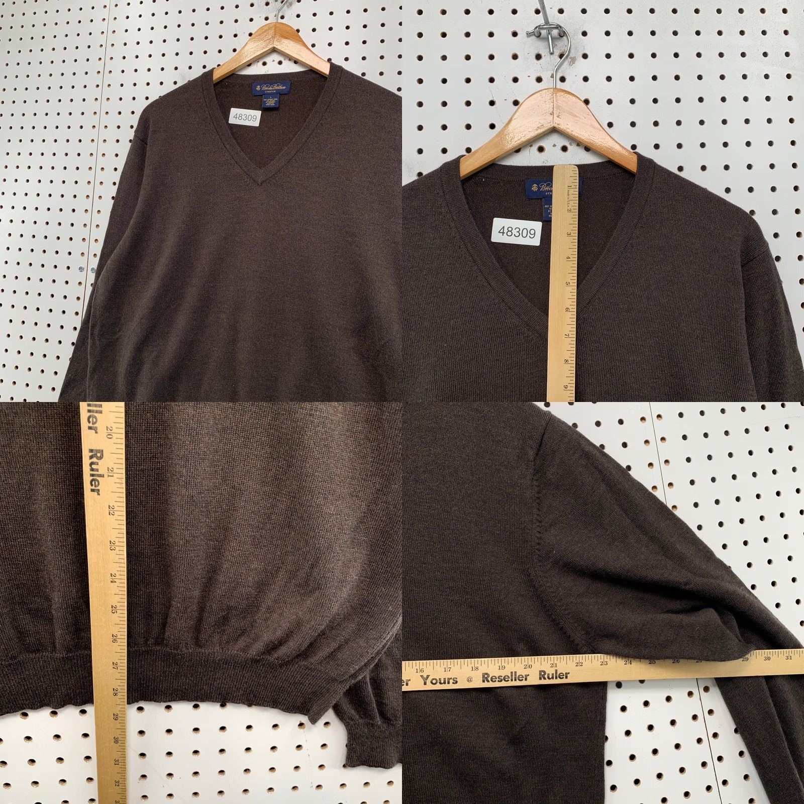 Brooks Brothers Brooks Brothers Merino Wool Sweater Mens XL Brown V-Neck Lightweight Stretch Pullover Regular Knit Wool Mens XL Brown V-Neck Sweater Size US XL / EU 56 / 4 - 8 Thumbnail