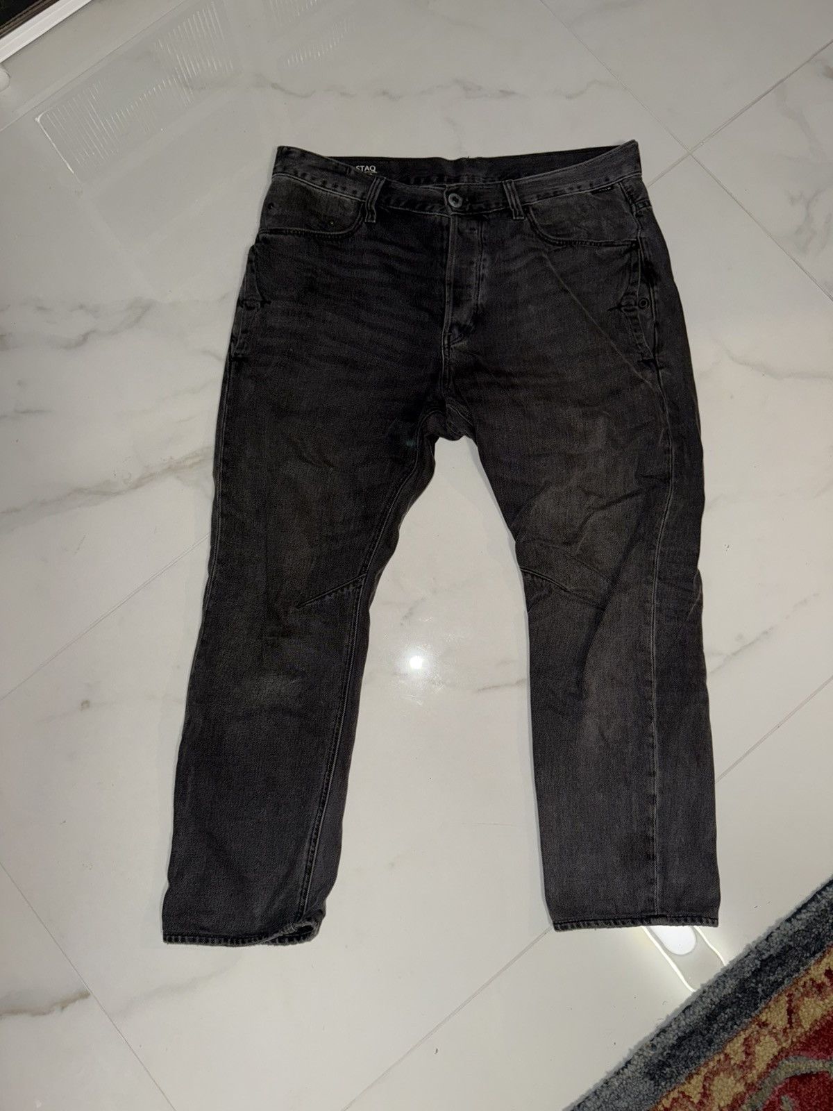 G-Star G Star Raw A-Staq Regular Tapered Jeans - Grey Size US 33 - 1 Thumbnail