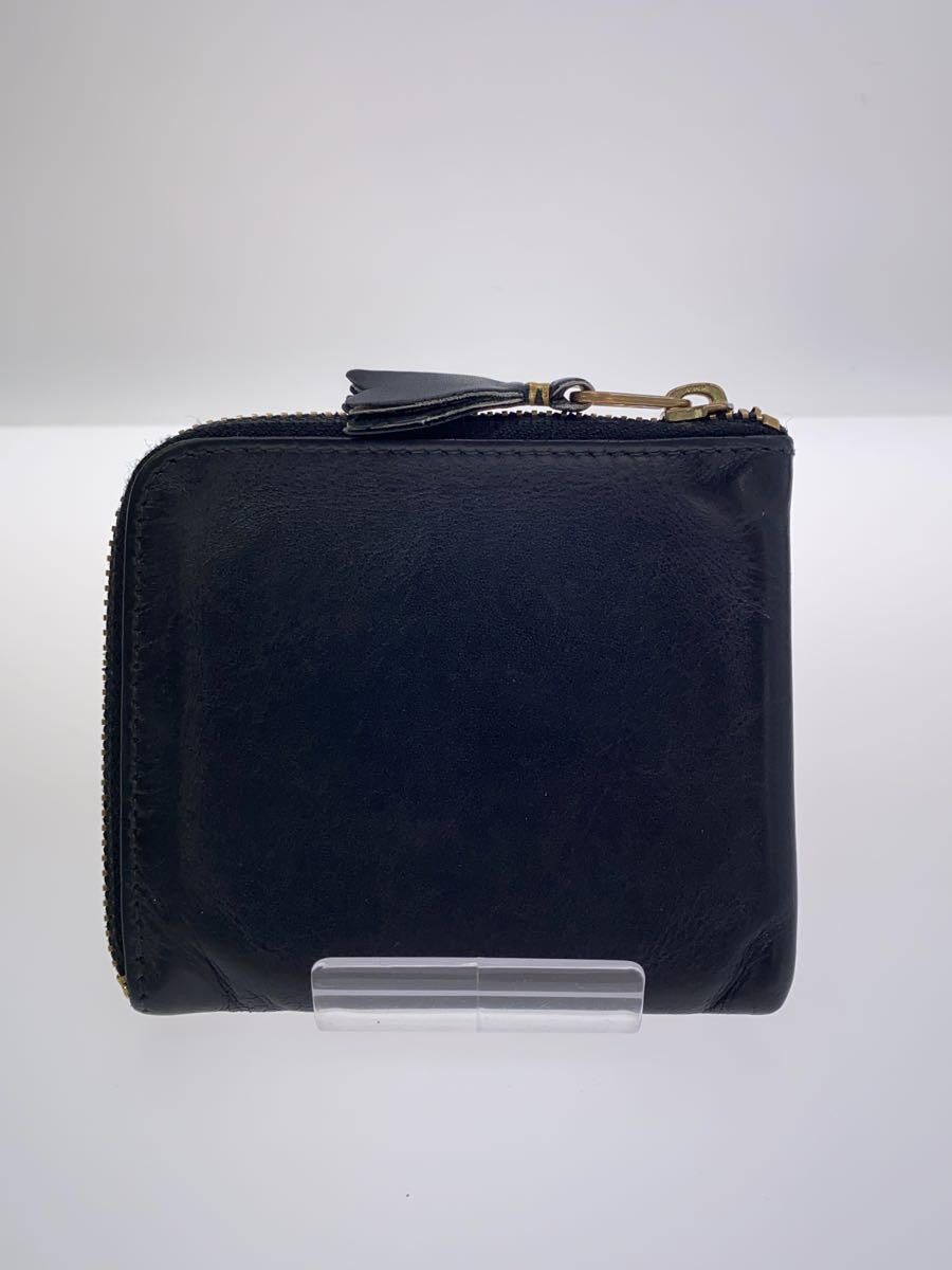 Wallet Coin case Leather Plain Round Zip Black