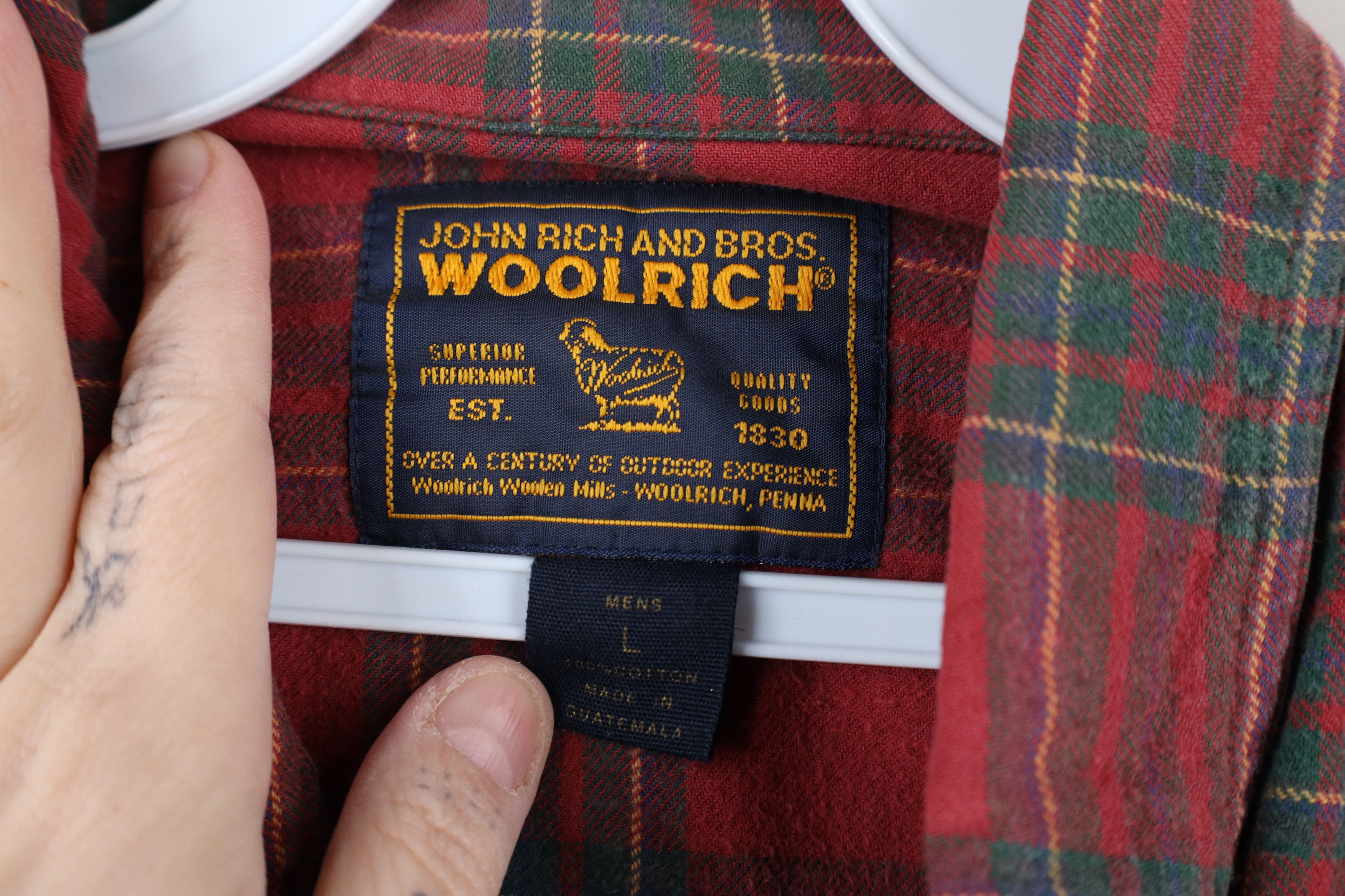 Vintage × Woolrich Woolen Mills Vintage 90s Woolrich Collared Button Down Shirt Plaid Size US L / EU 52-54 / 3 - 8 Thumbnail