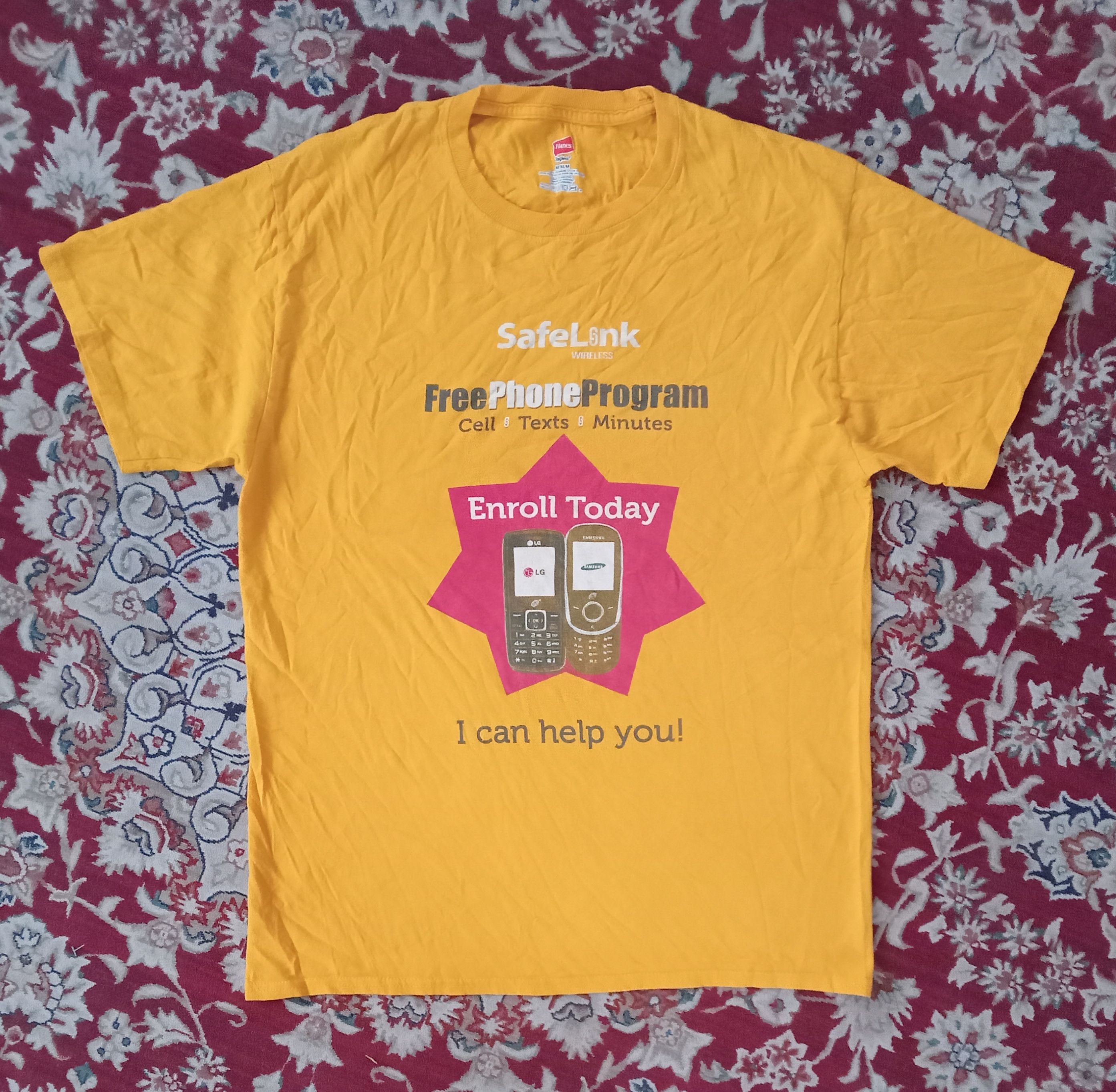 Hanes Vintage SafeLink Wireless Free Phone Program Promo Tee Size US M / EU 48-50 / 2 - 1 Thumbnail