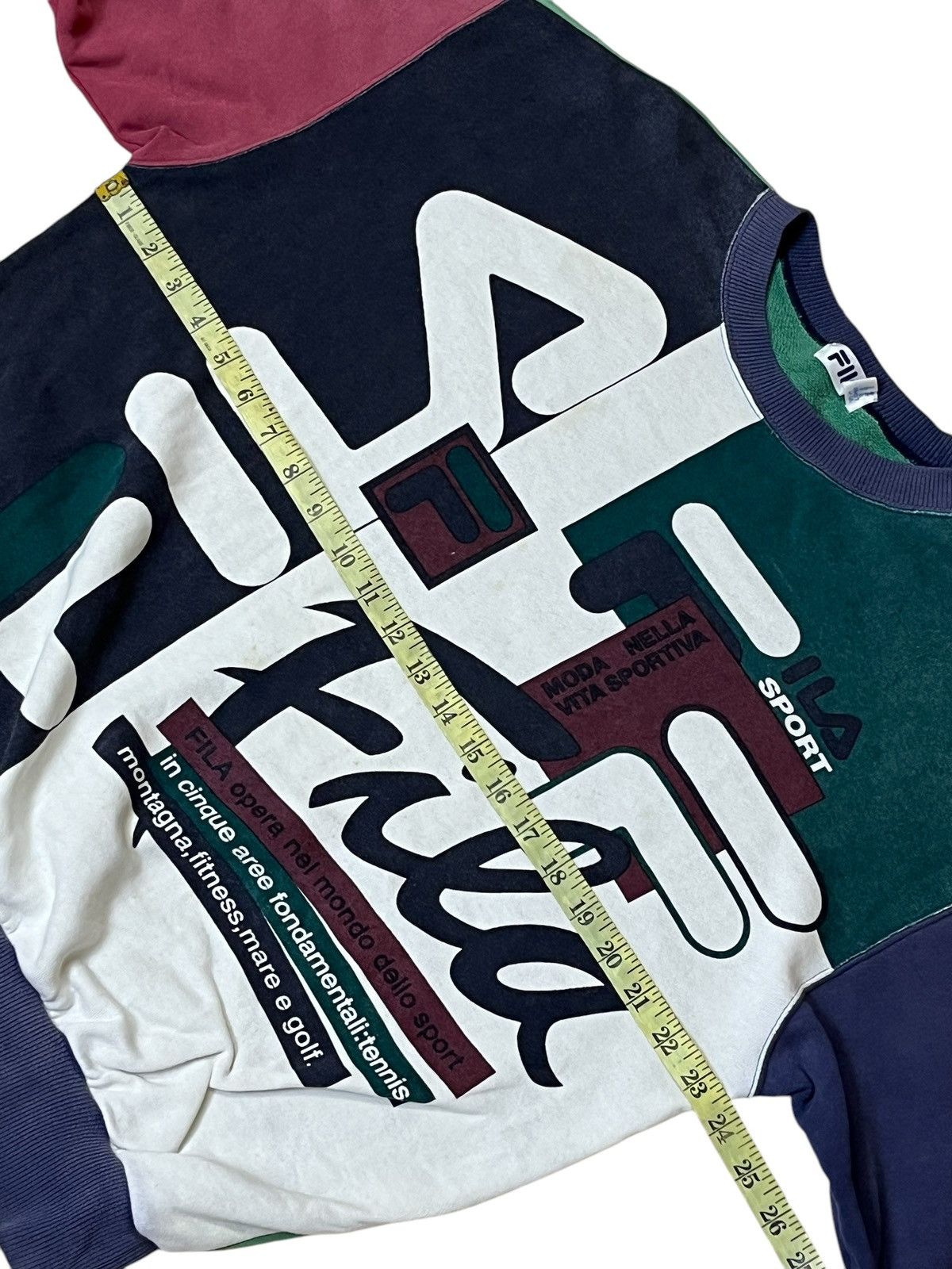 Fila VINTAGE 90s FILA MULTICOLOUR BIG LOGO PULLOVER SWEATSHIRT Size US L / EU 52-54 / 3 - 9 Thumbnail