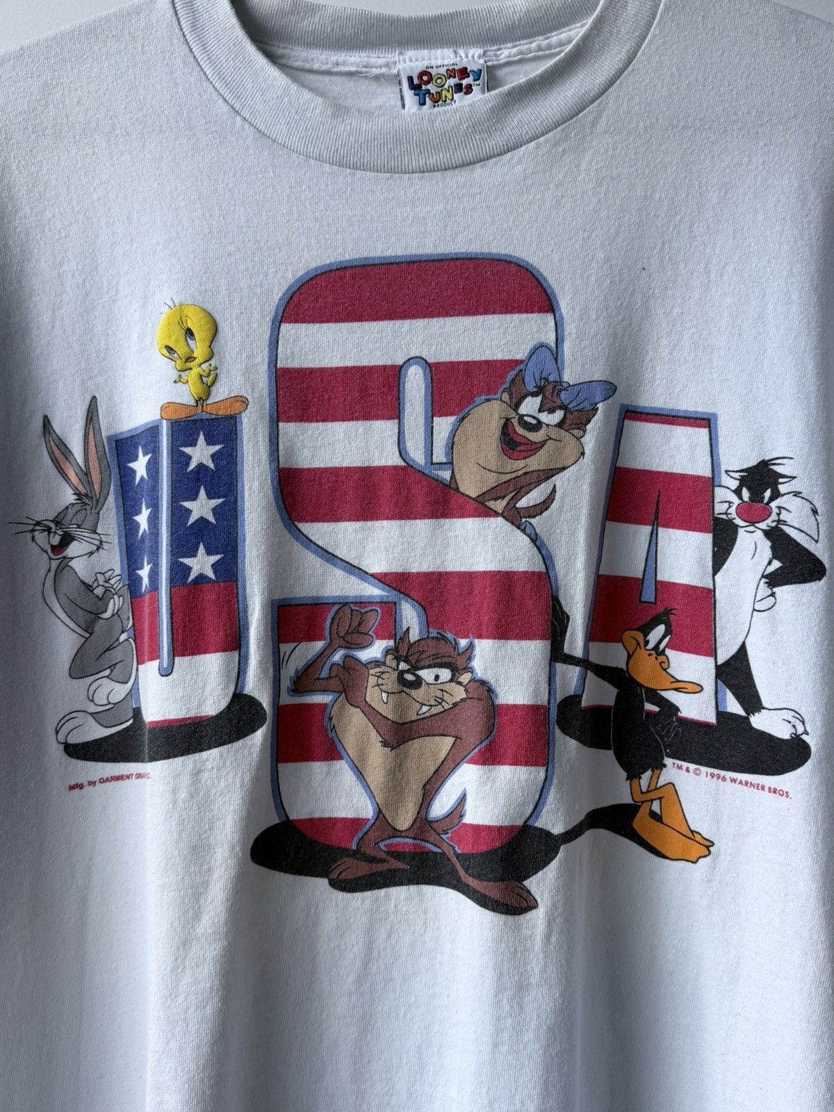 Cartoon Network Vintage 90s Looney Tunes USA Taz Bugs Bunny T-Shirt Tee Size US XL / EU 56 / 4 - 2 Thumbnail