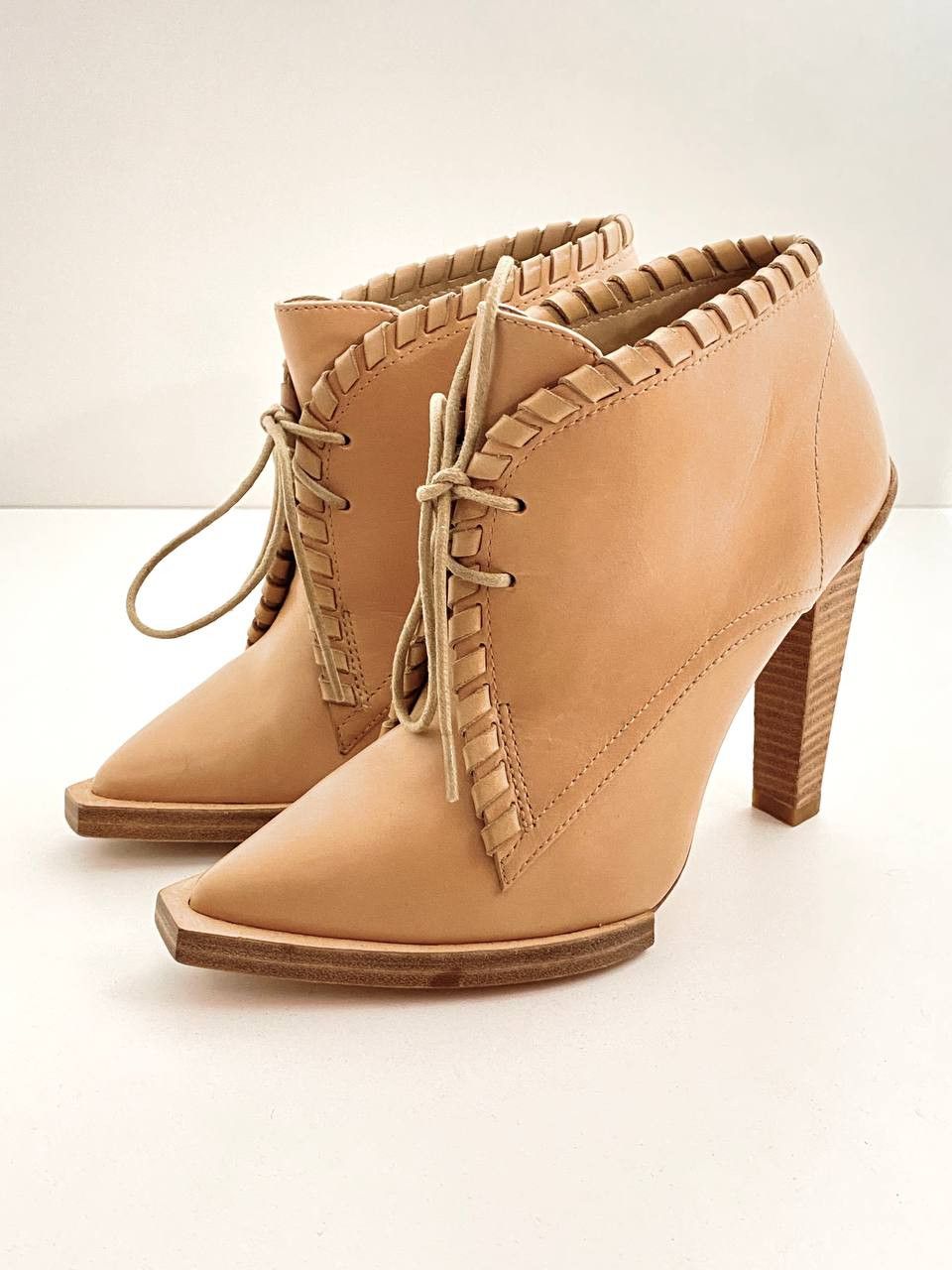 Alexander Wang Alexander Wang Sofi Lace Up Leather Tan Ankle Boots Shoes Size US 5 / IT 35 - 2 Thumbnail
