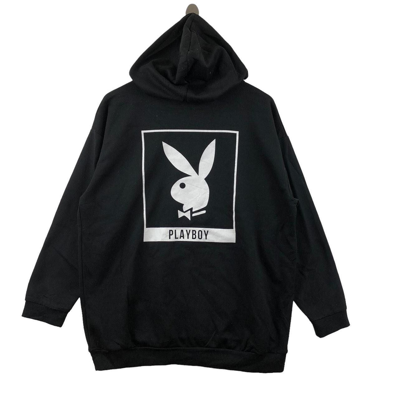 Playboy PLAYBOY BUNNY Cut Sew Baggy Black Hoodie Sweatshirt Pullover Size XXL / US 16-18 / IT 52-54 - 1 Thumbnail