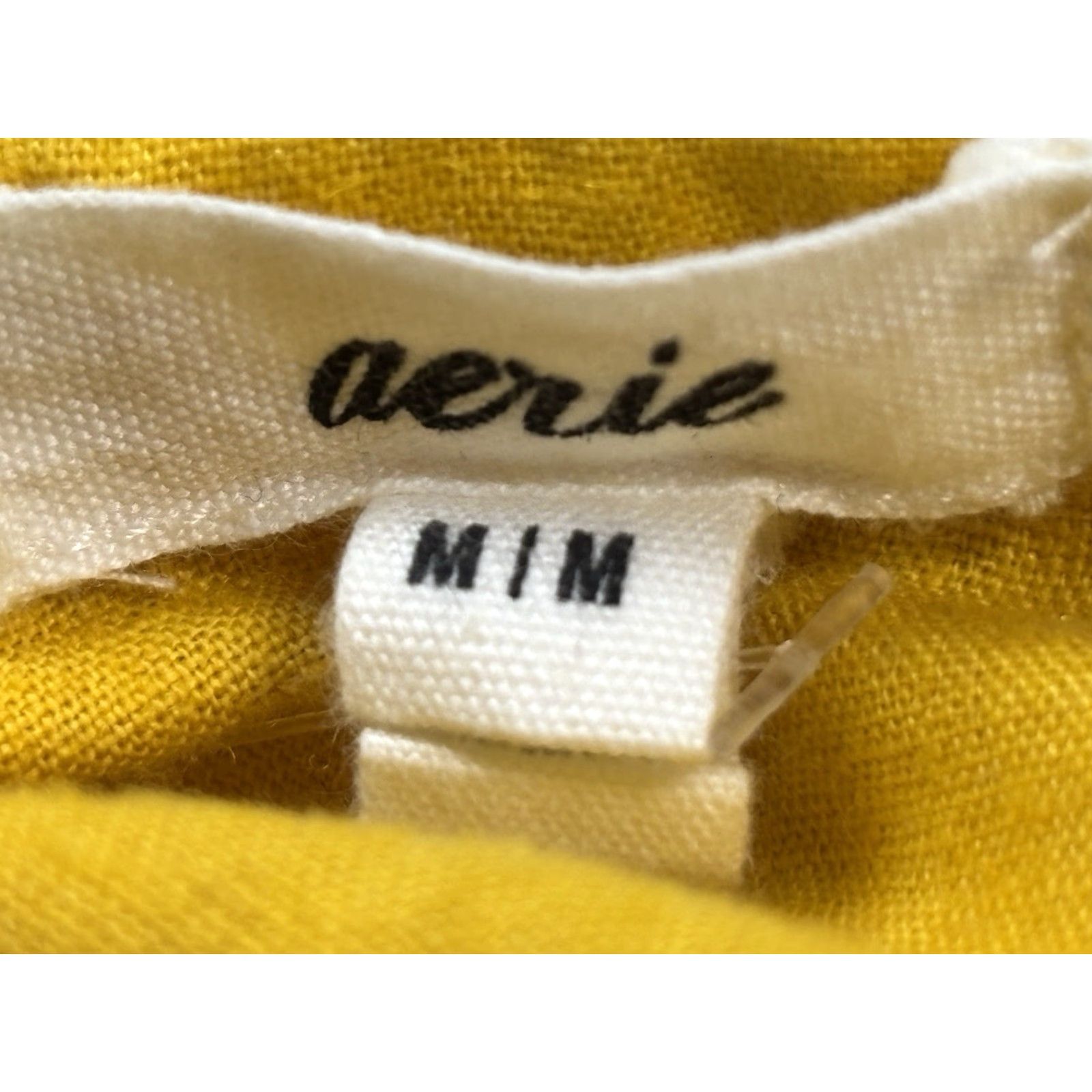 Vintage Aerie Ruffle Wrap Mini Skirt Women’s M Yellow Linen Blend Flirty Summer Skirt Size 32" / US 10 / IT 46 - 4 Thumbnail