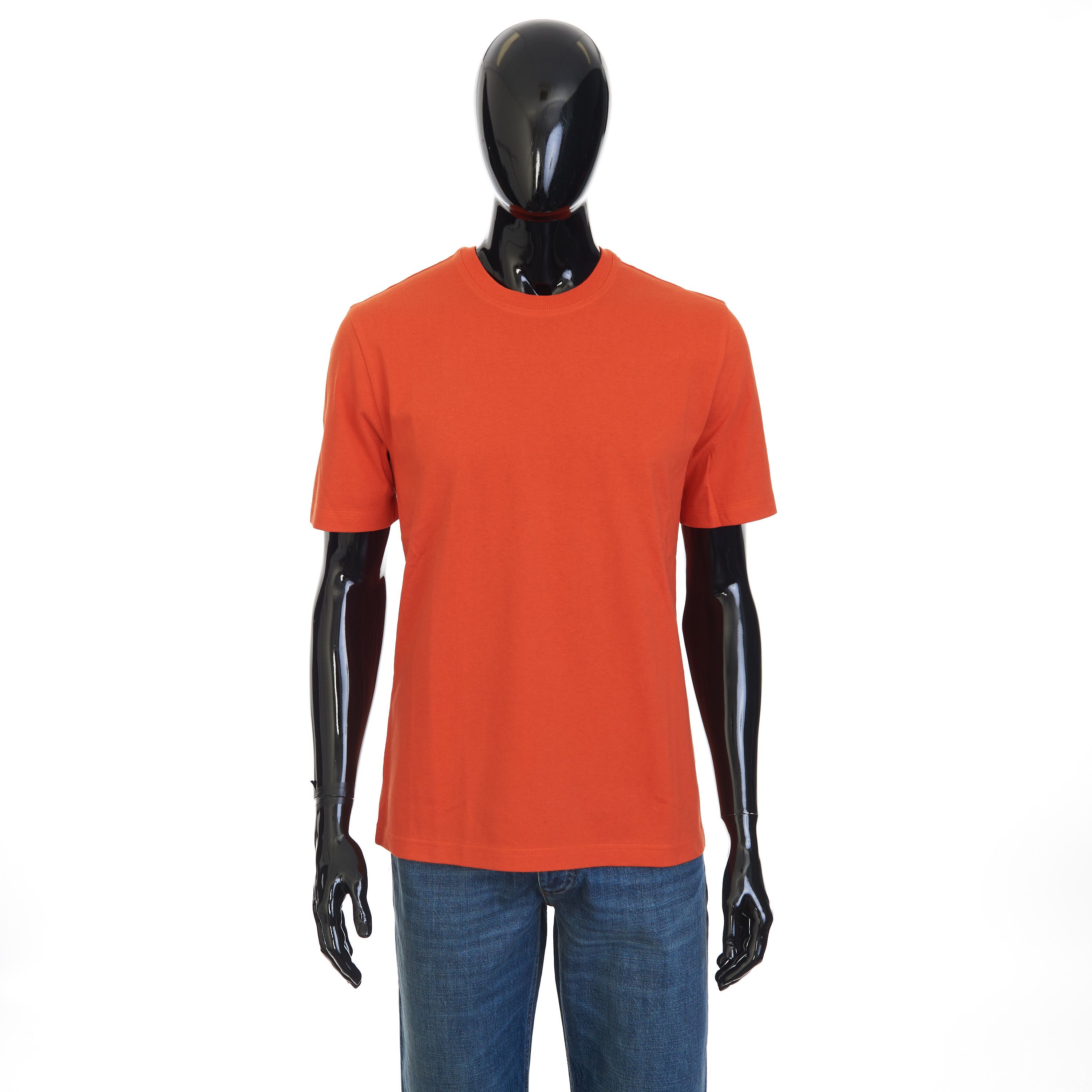 image of Bottega Veneta "sunrise" Light Crewneck T-Shirt In Sunburst Orange Cotton, Men's (Size Medium)