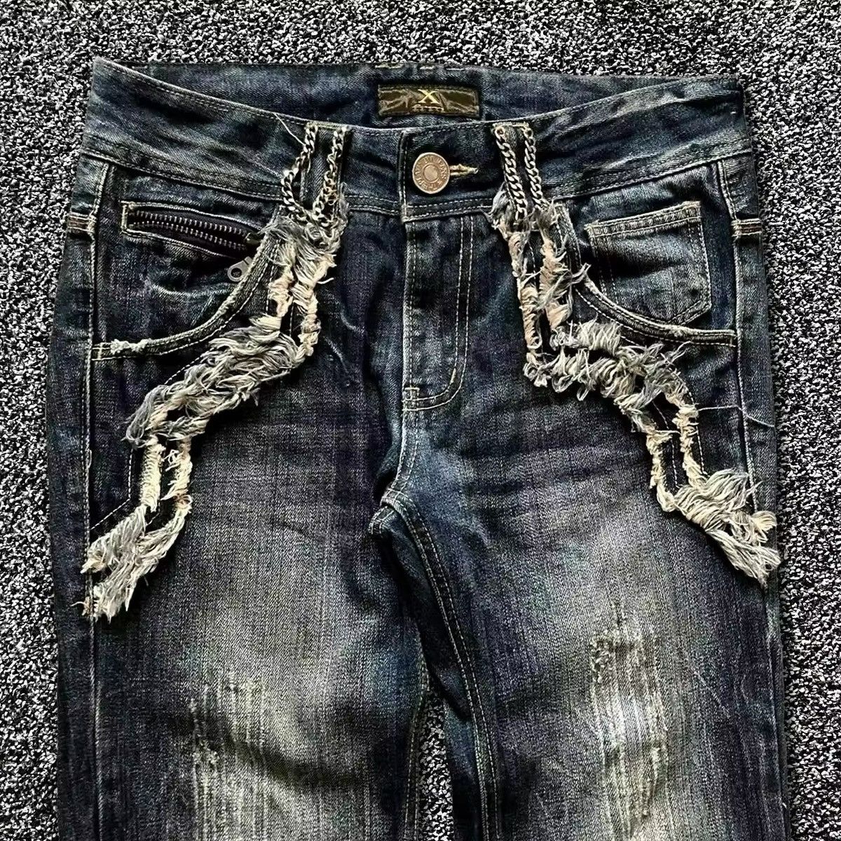 Jean High Washed Patchwork Wide Leg Jeans Size US 31 - 3 Thumbnail