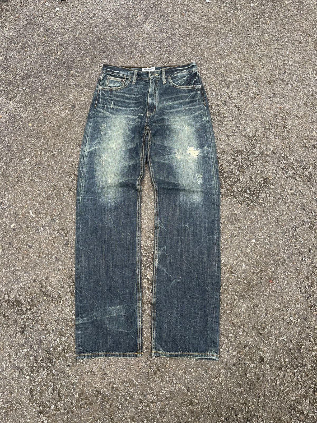 Hysteric Glamour Japanese Skull Embroidered Jeans Distressed Punk Denim Size US 28 / EU 44 - 2 Thumbnail