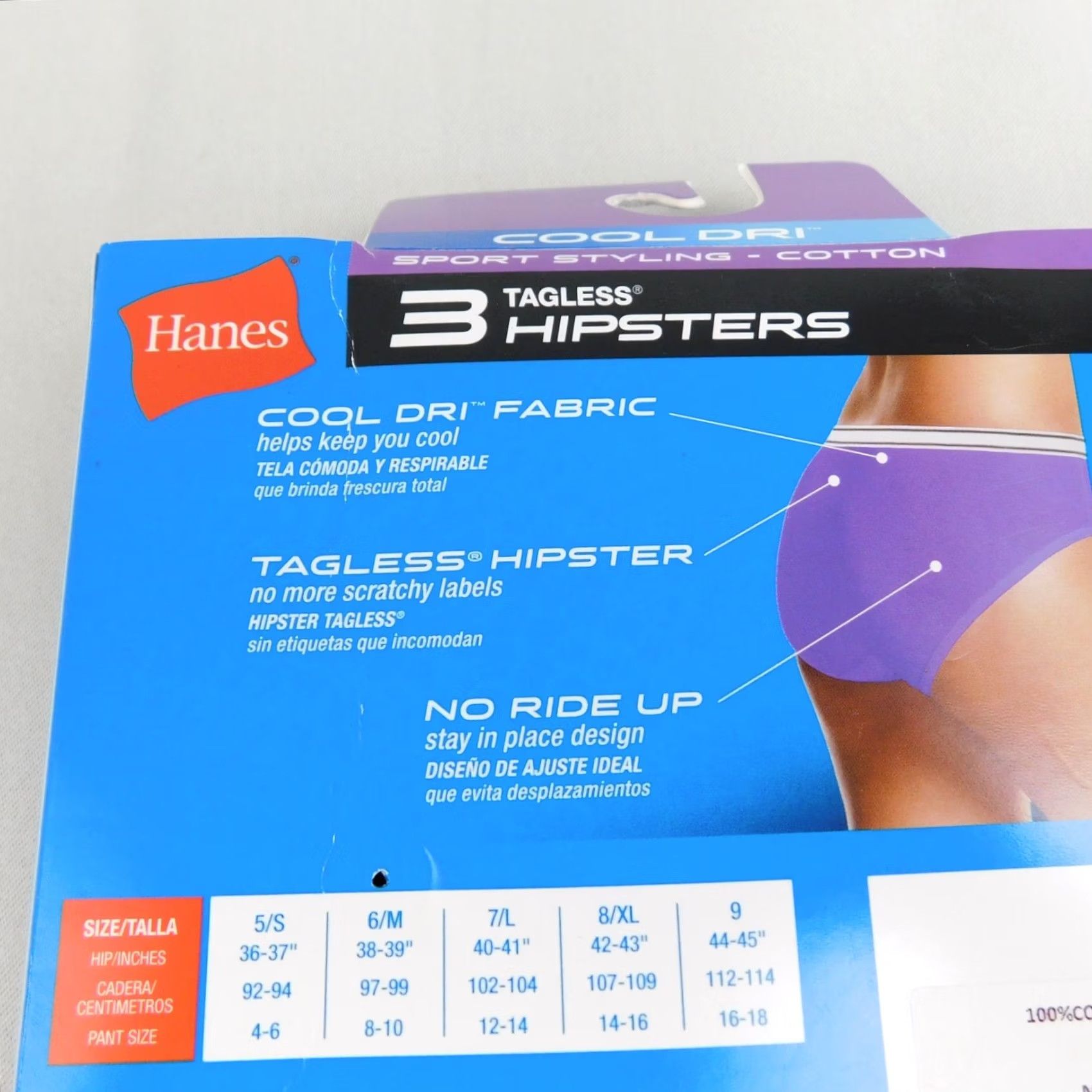 Hanes Hanes Women's 3-Pack Cool Dri Cotton Hipster Panties - S Small Multicolor 100% Cotton Moisture Wicking Hipster Panties Girls Womens Size 28" / US 6 / IT 42 - 7 Thumbnail
