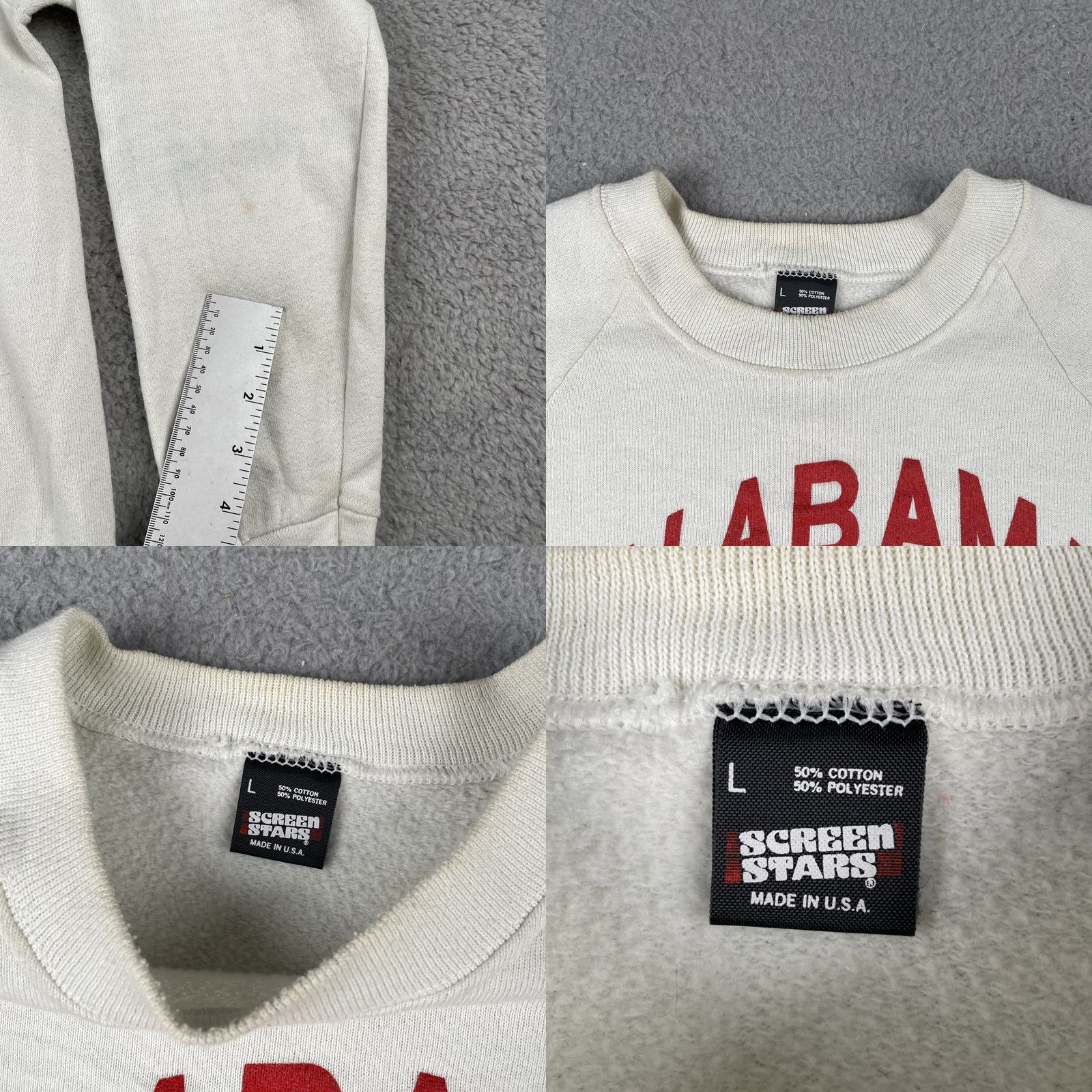 Vintage VINTAGE Screen Stars Sweatshirt University Alabama John Hancock 90s Large White Mens9x Size US L / EU 52-54 / 3 - 8 Thumbnail