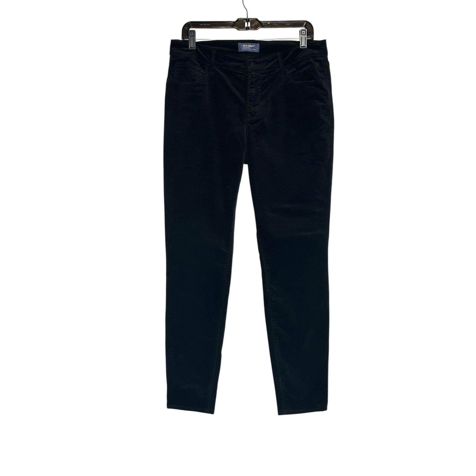Old Navy Old Navy Rockstar black velvet mid rise jeans size 12 Size 34" / US 12 / IT 48 - 6 Thumbnail