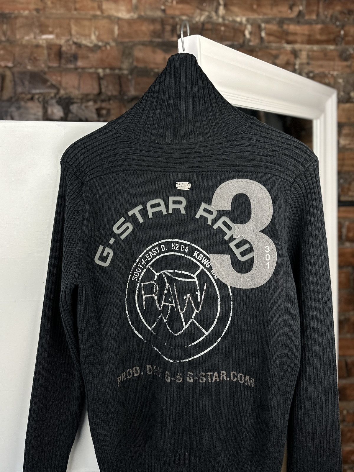 G-Star Mens Knitt Sweater G-Star Raw Full Zip Big Logo Black Size US M / EU 48-50 / 2 - 7 Thumbnail