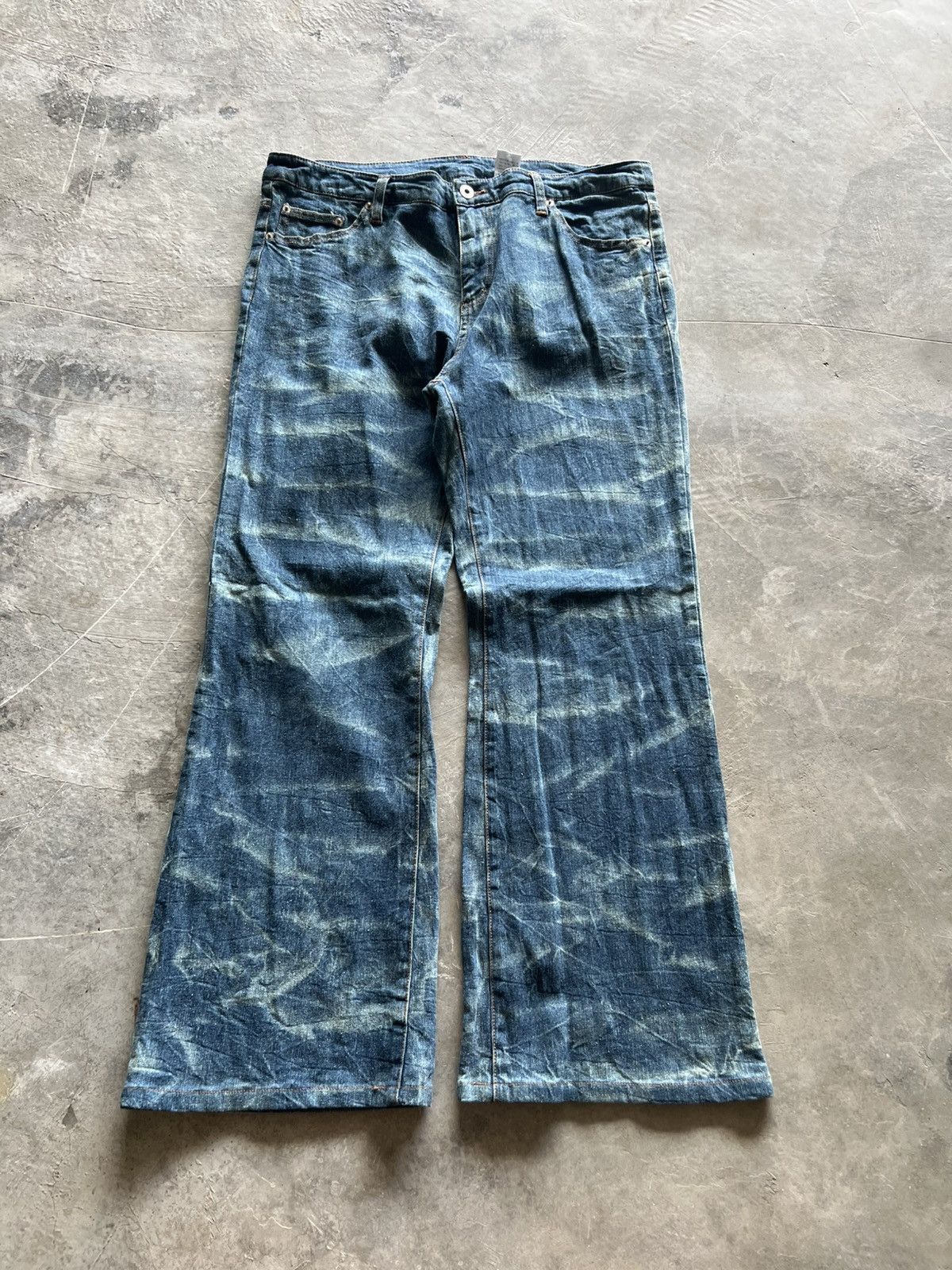 Hysteric Glamour flare japanese denim wavy tiger stripe style wash faded Size US 36 / EU 52 - 1 Thumbnail