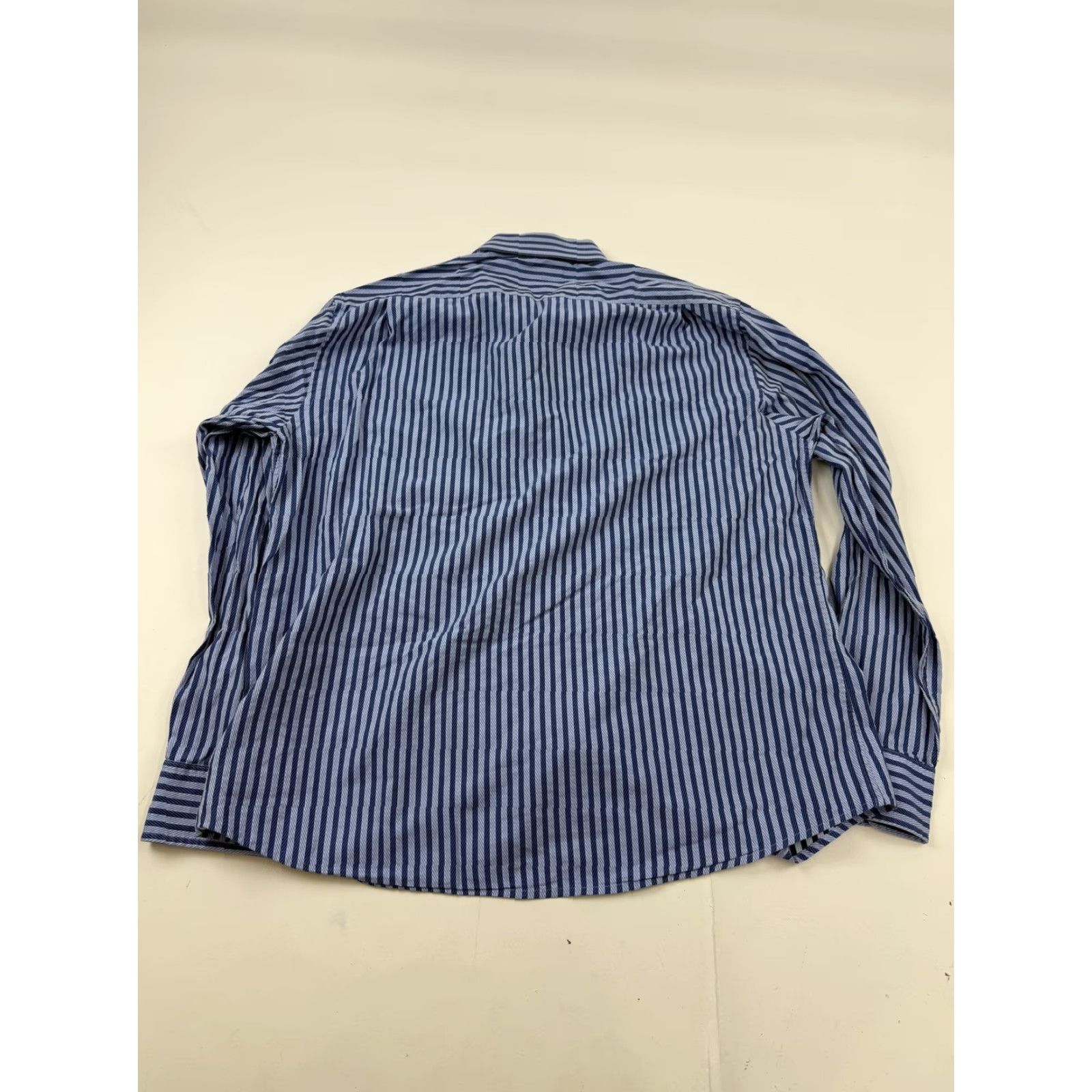 Faconnable Faconnable Shirt Mens XL Blue Stripe Long Sleeve Button Front Pocket Casual Size US XL / EU 56 / 4 - 6 Thumbnail